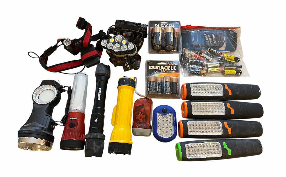 Photo 1 of WORK LIGHTS & FLASHLIGHTS (12) W BATTERIES