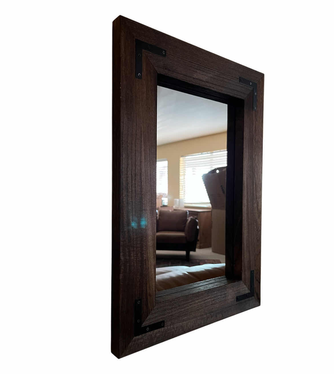 Photo 1 of RUSTIC BARN DOOR DISTRESSED WOOD FRAMED MIRROR 18” X 26”
