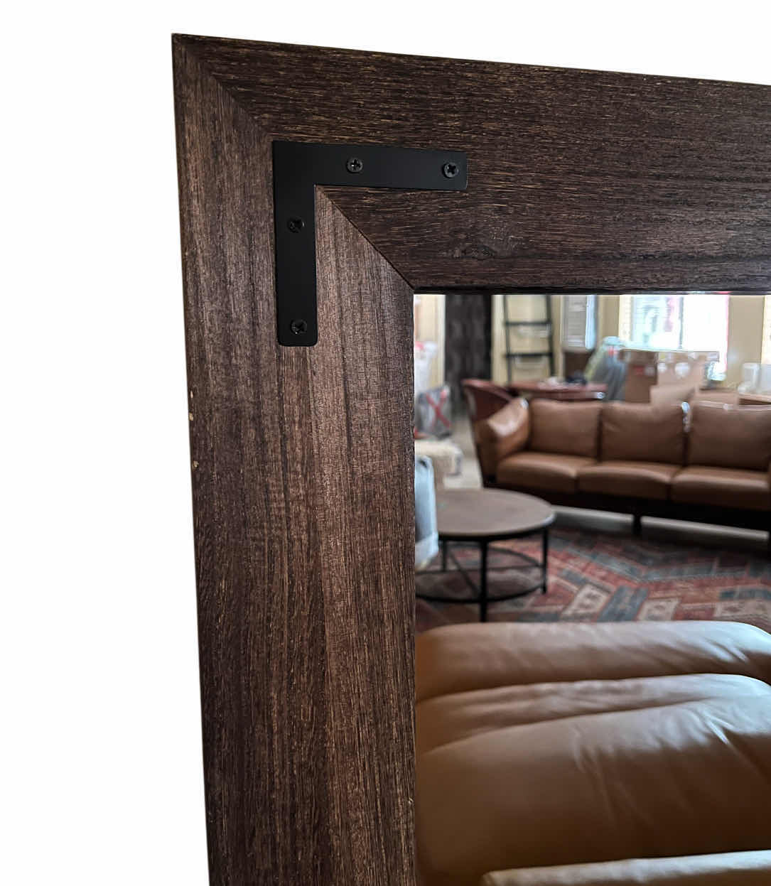 Photo 1 of RUSTIC BARN DOOR DISTRESSED WOOD FRAMED MIRROR 18” X 26”