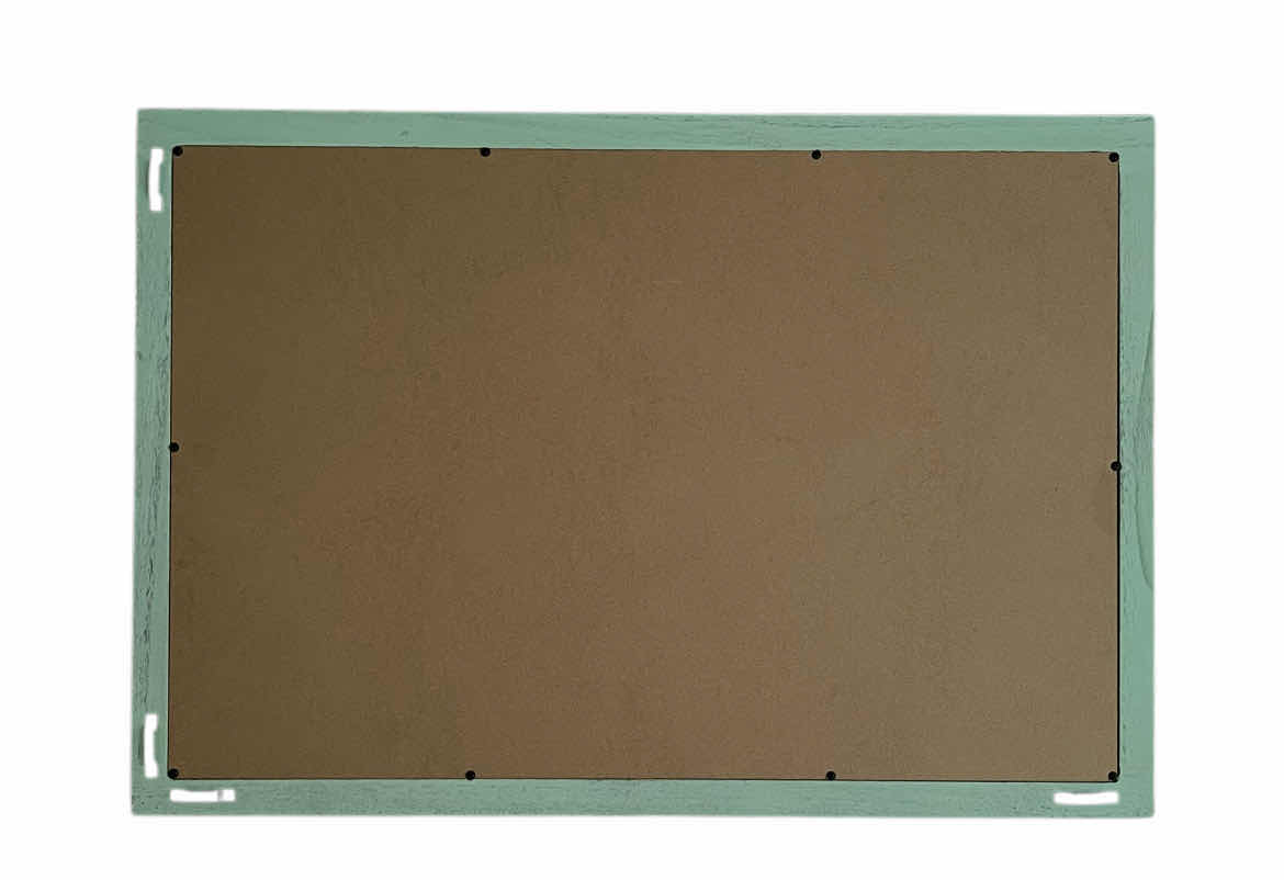 Photo 1 of DISTRESSED GREEN WOOD FINISH FRAMED MIRROR 25.5” X 17.5”