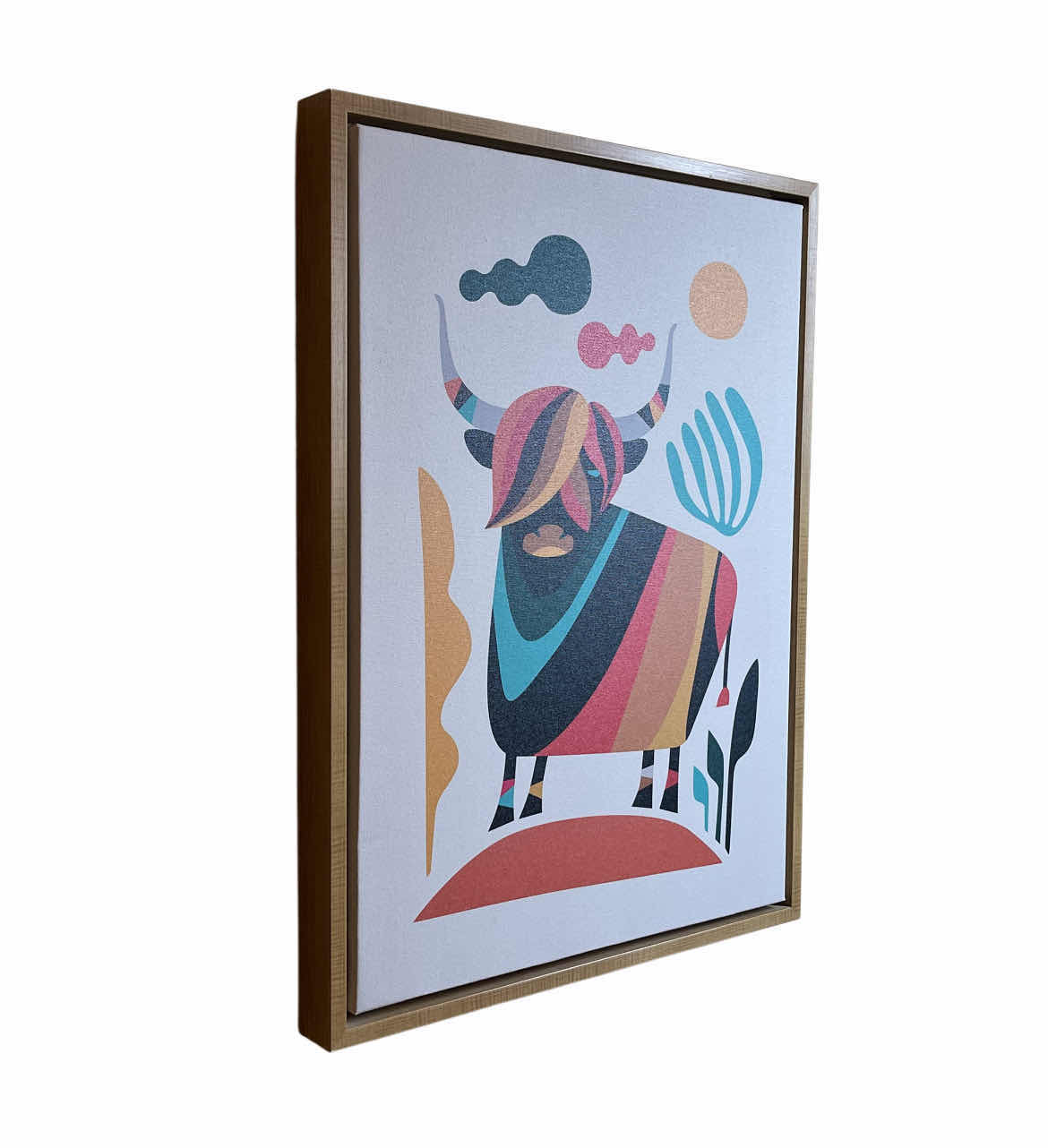 Photo 1 of UNIEK SYLVIE COW MY DREAM WALL BY RACHEL LEE CANVAS FRAMED PRINT ARTWORK 18” X 24”