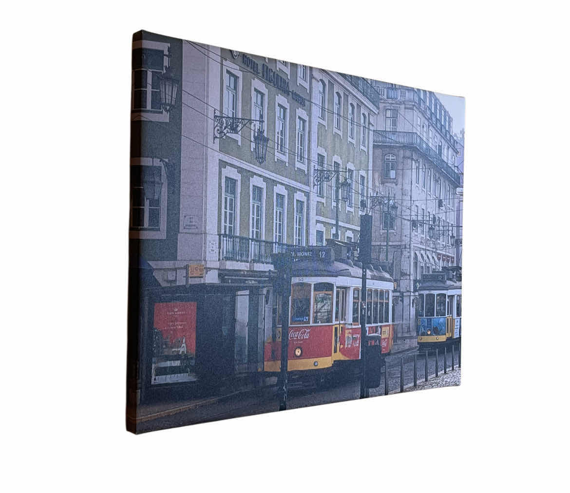 Photo 1 of EASY CANVAS PRINTS M. MONIZ TROLLEY LISBON PORTUGAL CANVAS ARTWORK 16” X 20”