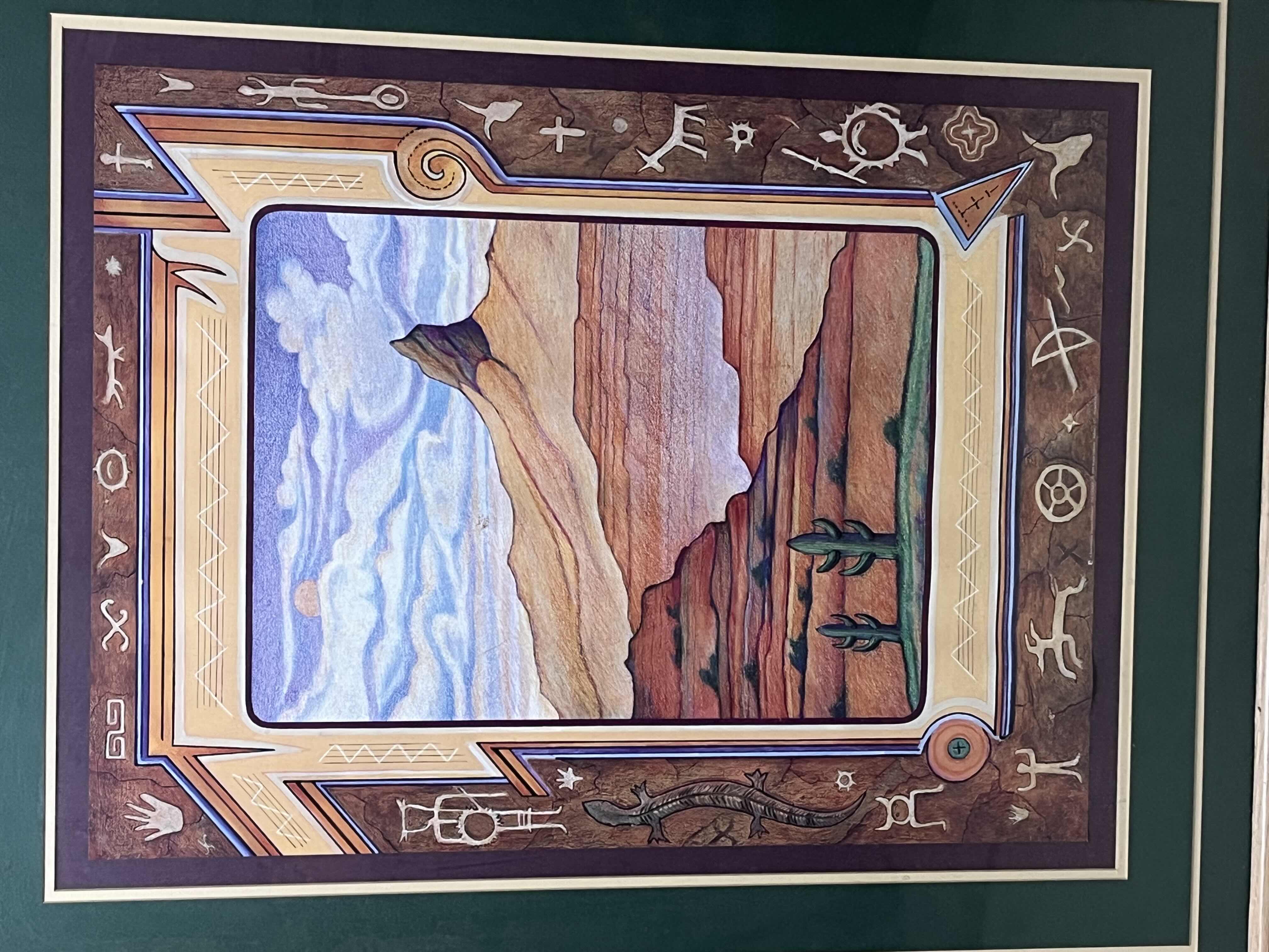 Photo 1 of SOUTHWESTERN LANDSCAPE FRAMED ARTWORK 29” X 35.5”