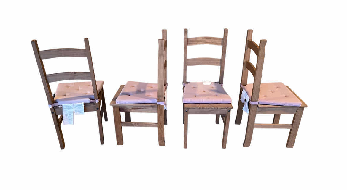 Photo 1 of IKEA NATURAL WOOD PATIO DINING TABLE & 4 CHAIRS (READ NOTES)