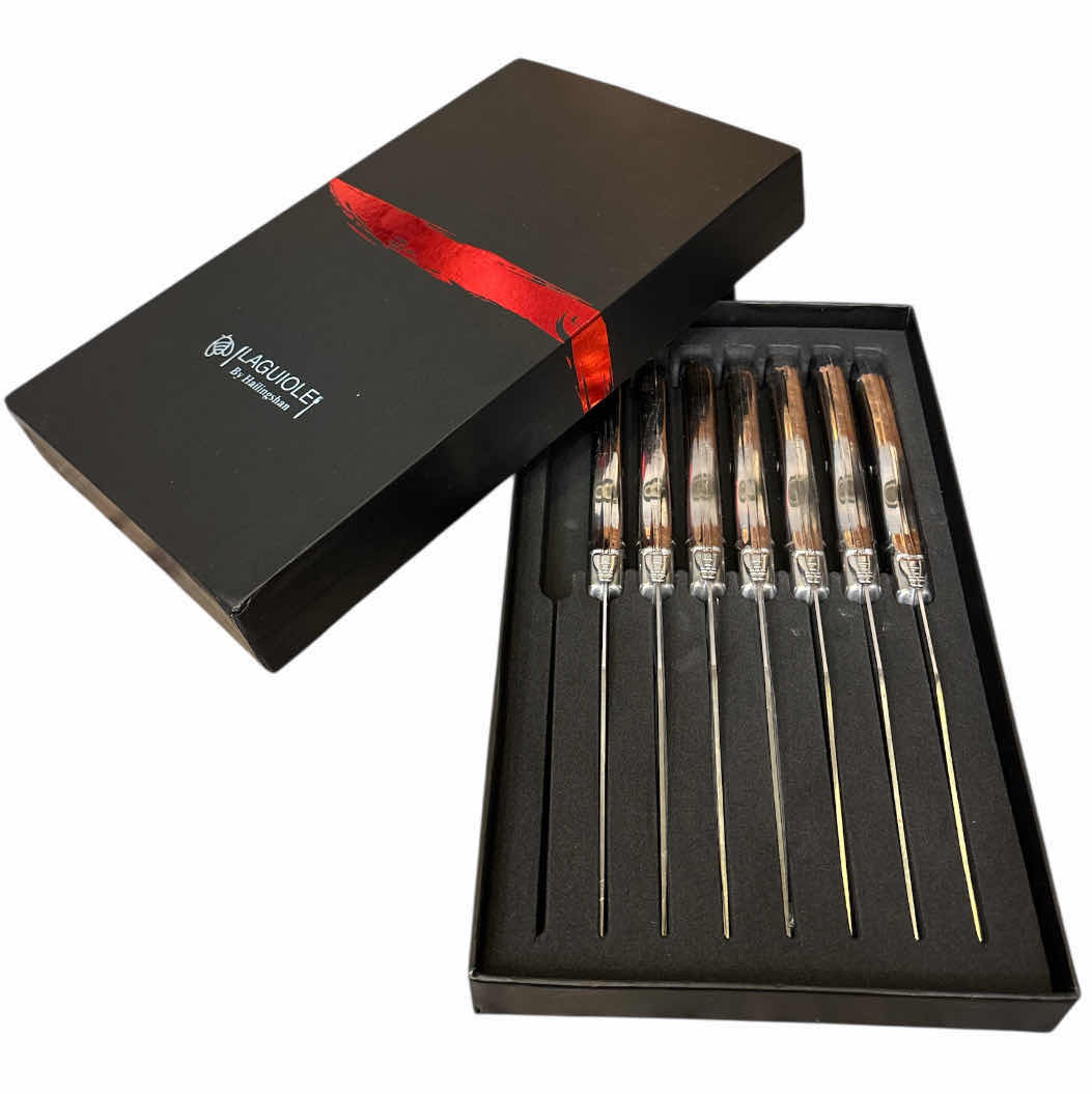 Photo 1 of LAGUIOLE BY HAILINGSHAN SET OF 7 SERRATED EDGE STAINLESS STEEL KNIFE SET