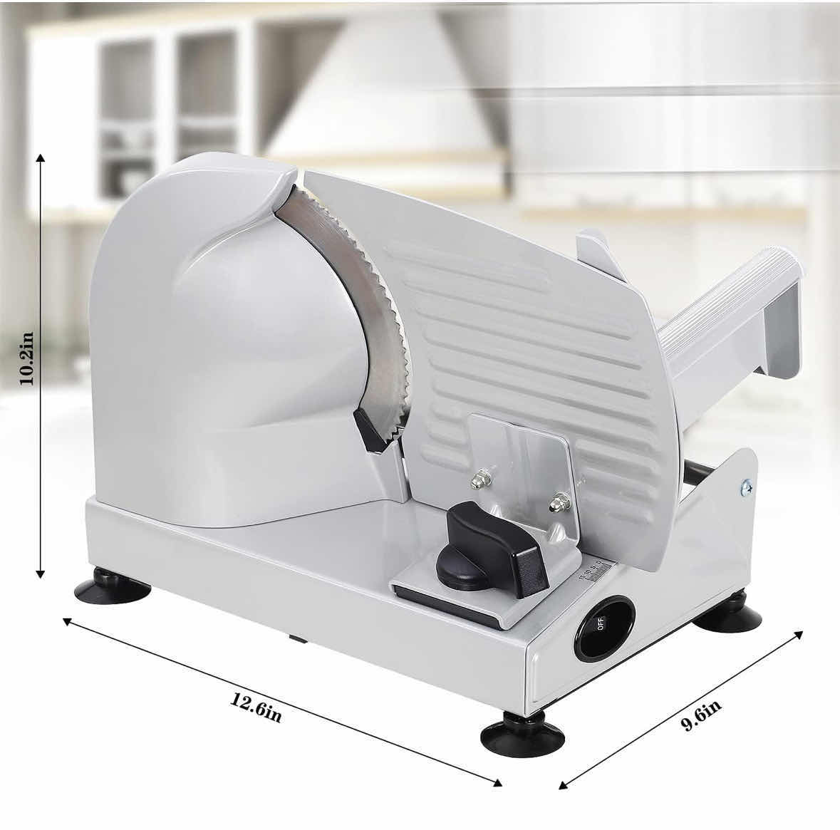 Photo 1 of ANESCRA 200W ELECTRIC DELI FOOD SLICER W REMOVABLE 7.5” STAINLESS STEEL SERRATED BLADE, ADJUSTABLE THICKNESS (SL-520)