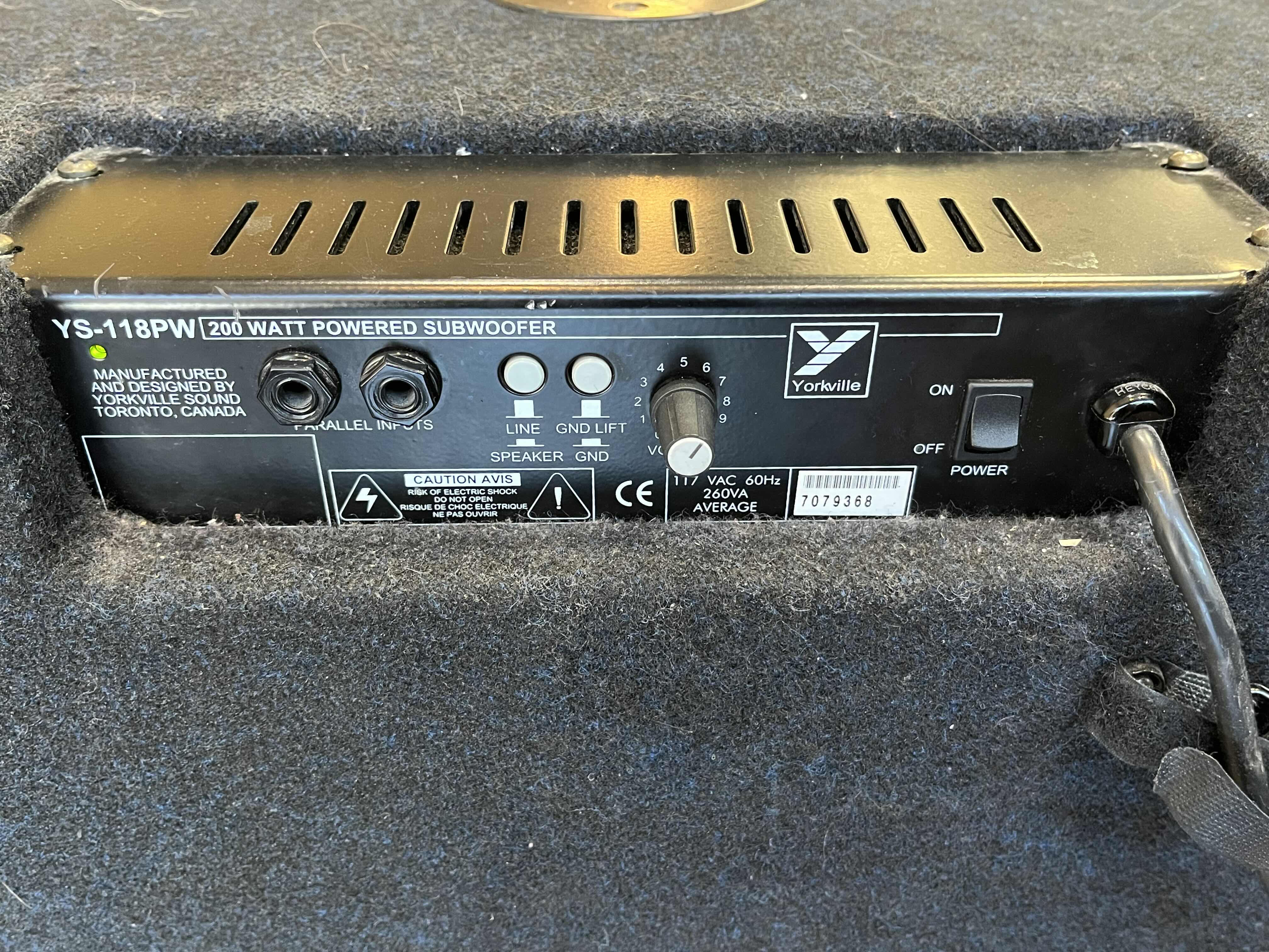 Photo 1 of YORKVILLE PERFORMANCE SERIES 200WATT POWERED SUBWOOFER YS-118PW