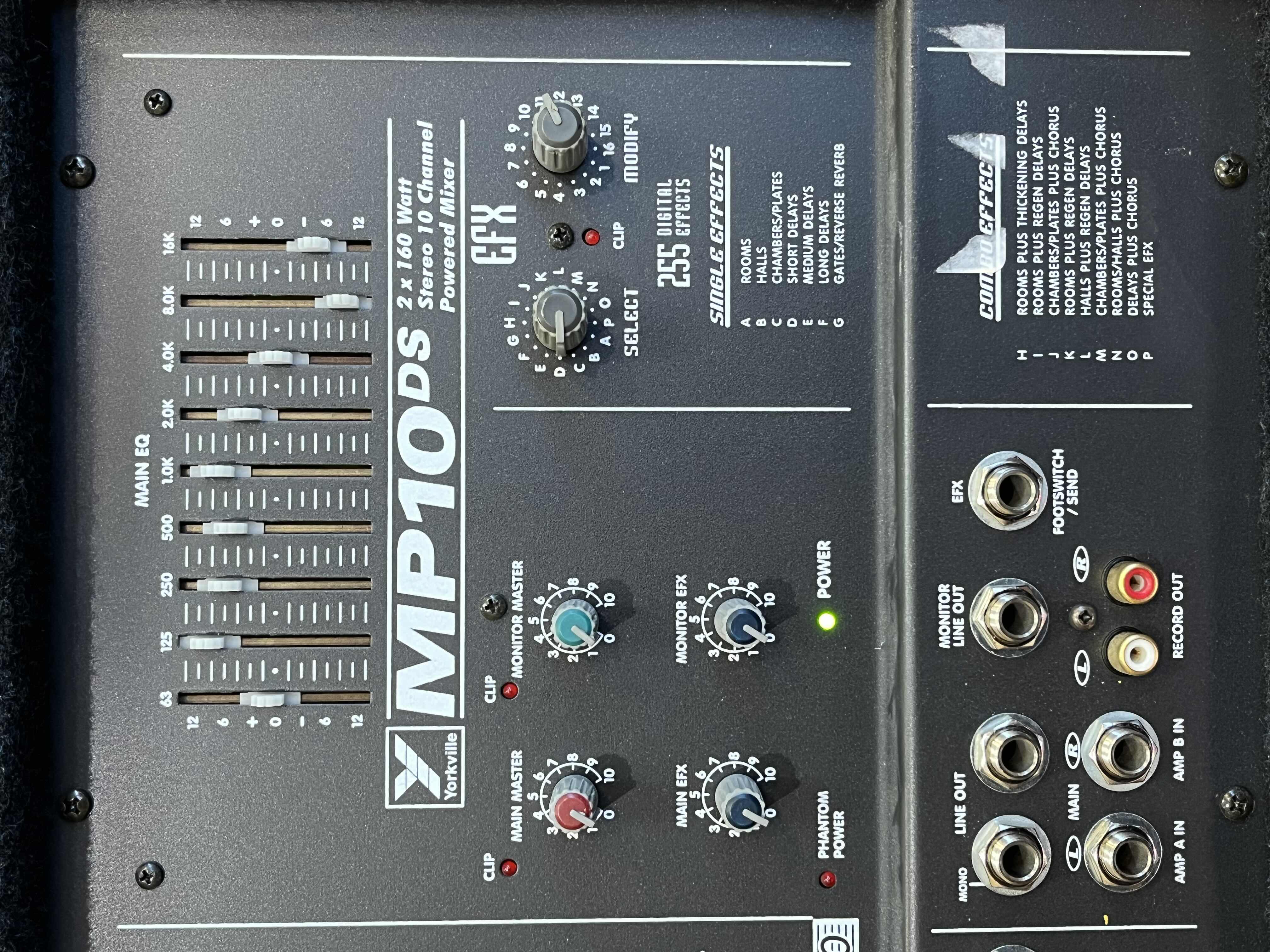 Photo 1 of YORKVILLE 2X 160WATT EFX 255DE STEREO 10 CHANNEL POWERED MIXER MP10DS