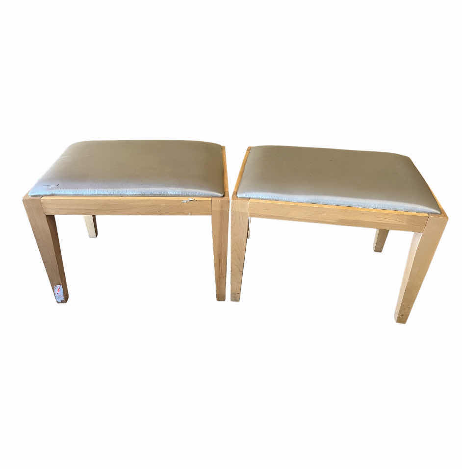 Photo 1 of PIANO PADDED WOOD BENCHES (2) 23.5” X 18” H17.5”