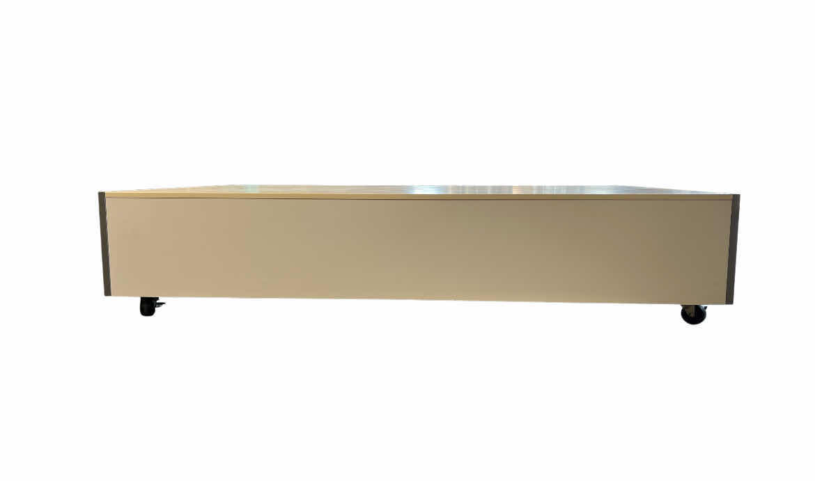 Photo 1 of COMMERCIAL RETAIL WHITE FINISH ROLLING MANNEQUIN STAGE PLATFORM 84” X 48” H18”