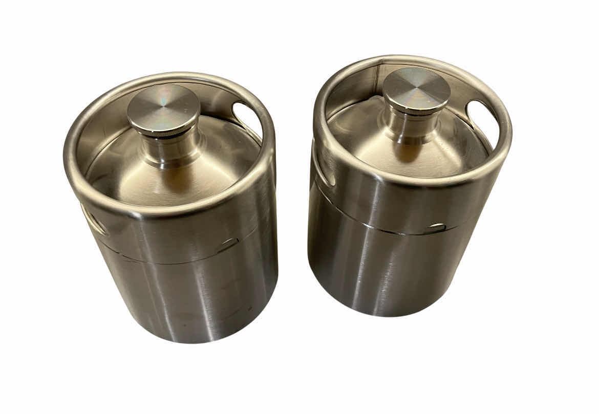 Photo 1 of STAINLESS STEEL KEG JUGS 5” X 8” (2)