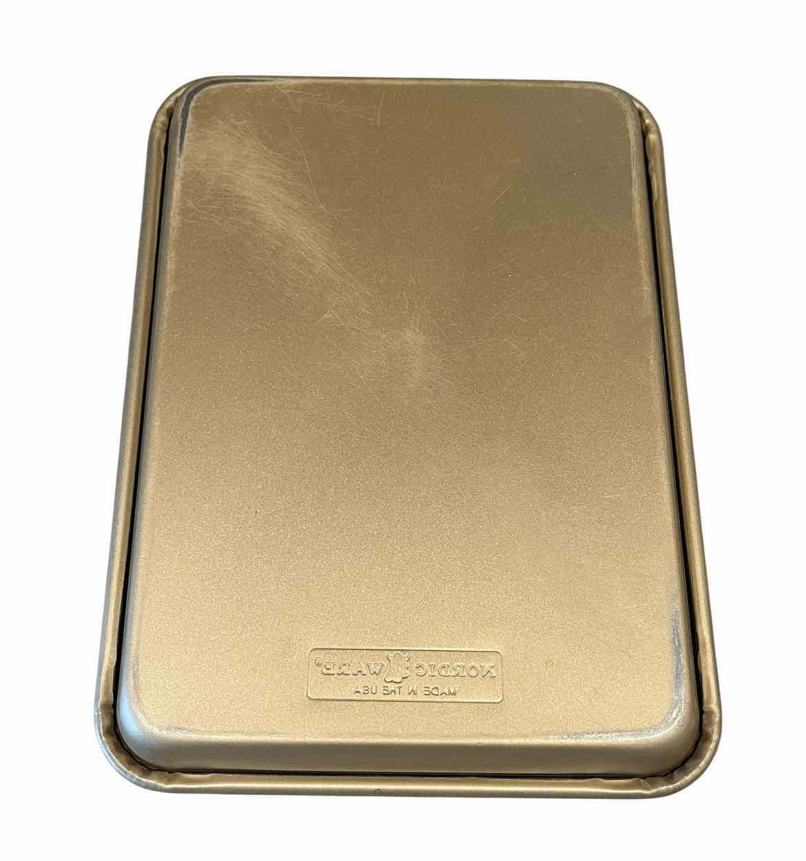 Photo 1 of NORDICWARE GOLD 3PC BAKING SHEET PANS HALF PANS (2) 1QT PAN