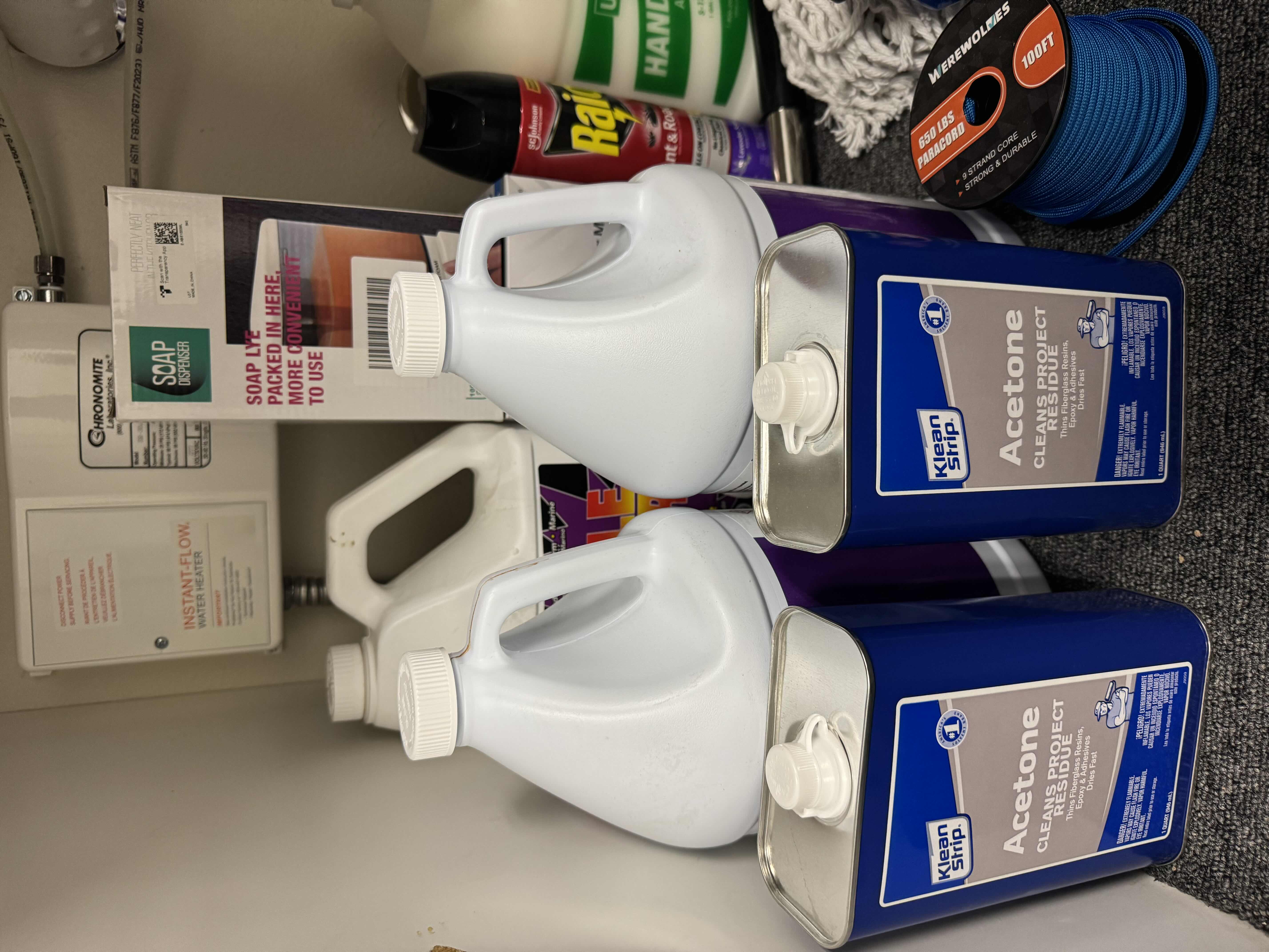 Photo 1 of CONTENTS OF CABINET- INDUSTRIAL CLEANING SUPPLIES W FIRST AID