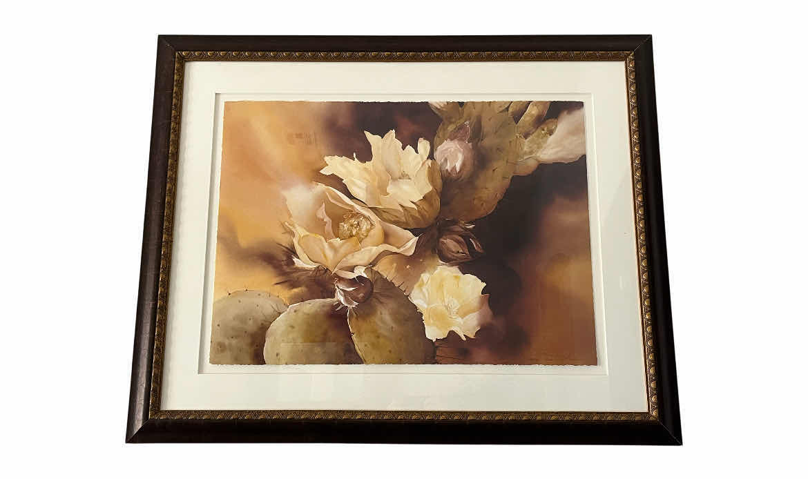 Photo 1 of FLOWER OF THE SUN LIMITED EDITION SIGNED BY JEANNE BONINE 43/75 FRAMED WATERCOLOR ARTWORK 57” X 46”