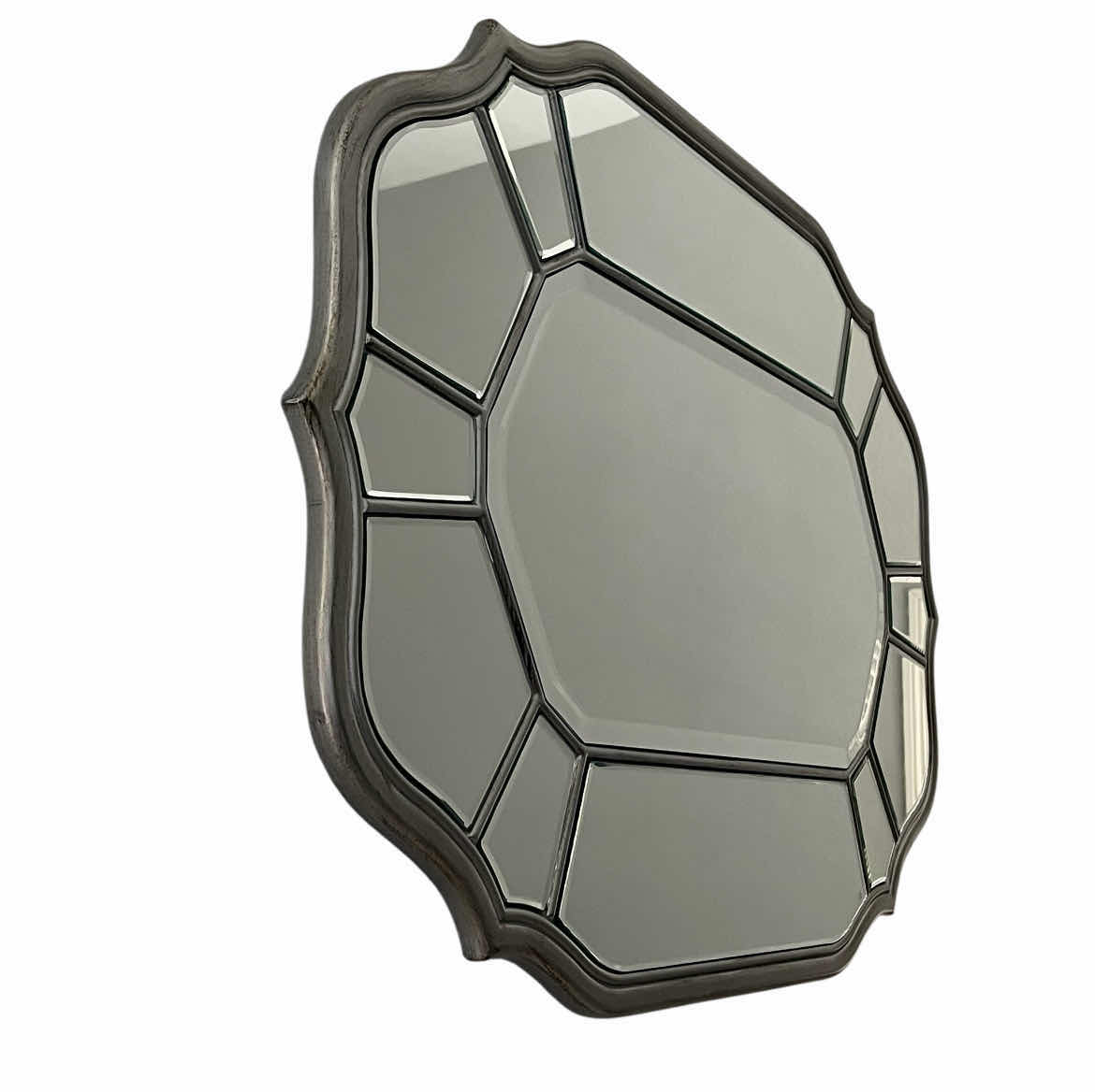 Photo 1 of PACIFIC COAST LIGHTING ANTIQUE SILVER WOOD FINISH MULTI-PANELED MIRROR 39” X 27”