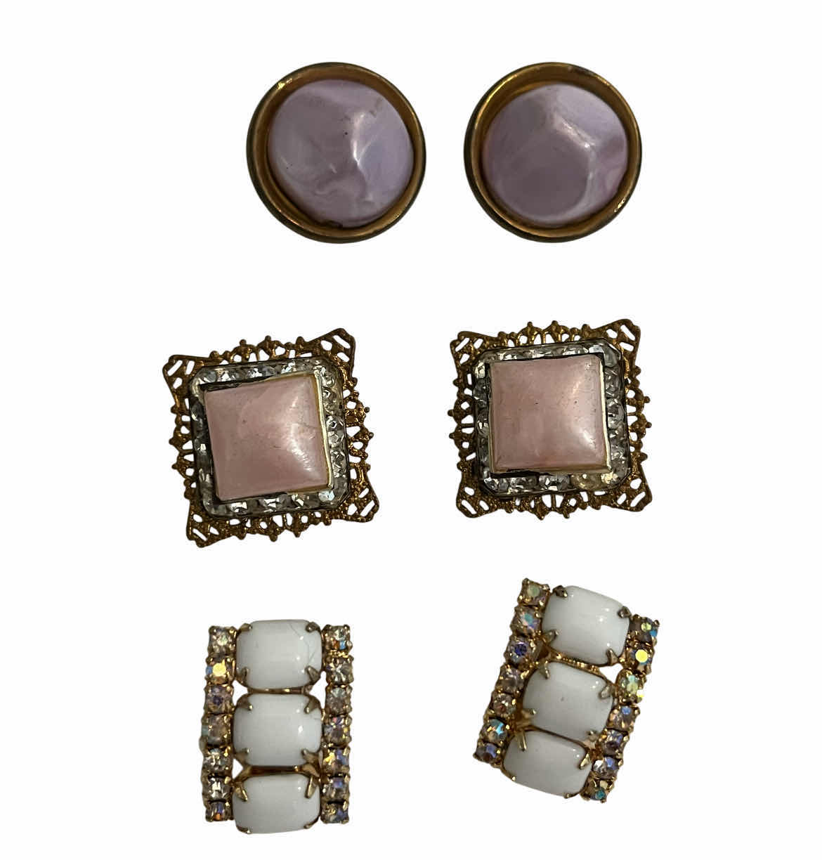 Photo 1 of VINTAGE CLIP-ON FASHION JEWELRY EARRINGS (9 SETS)