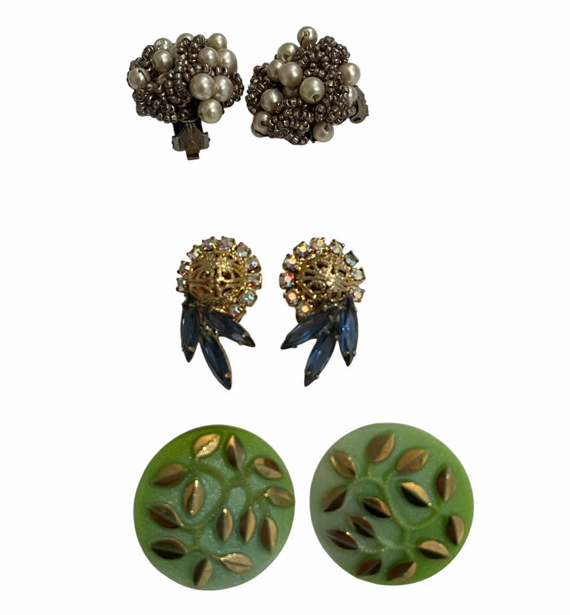 Photo 1 of VINTAGE CLIP-ON FASHION JEWELRY EARRINGS (9 SETS)