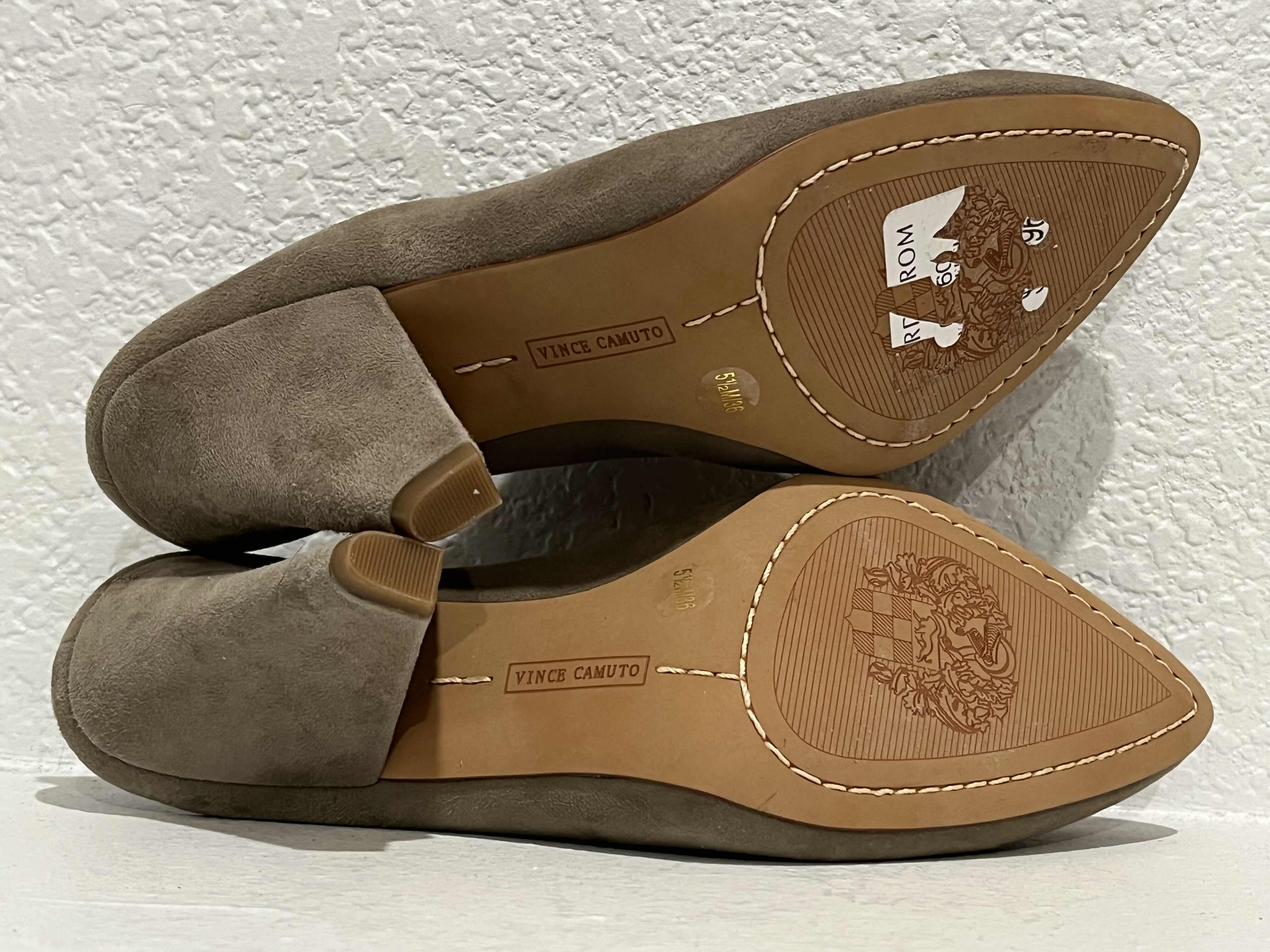 Photo 1 of VINCE CAMUTO SUEDE LOW TOP HEELS WOMENS SIZE 5.5