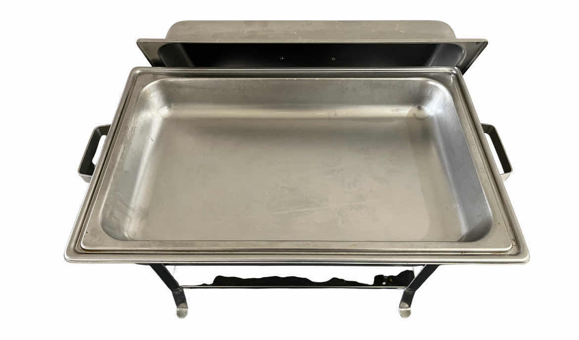 Photo 1 of POLAR WARE CONTINENTAL WELDED CHAFER FOOD WARMING STATION W LID & BOX 24” X 14” H12”