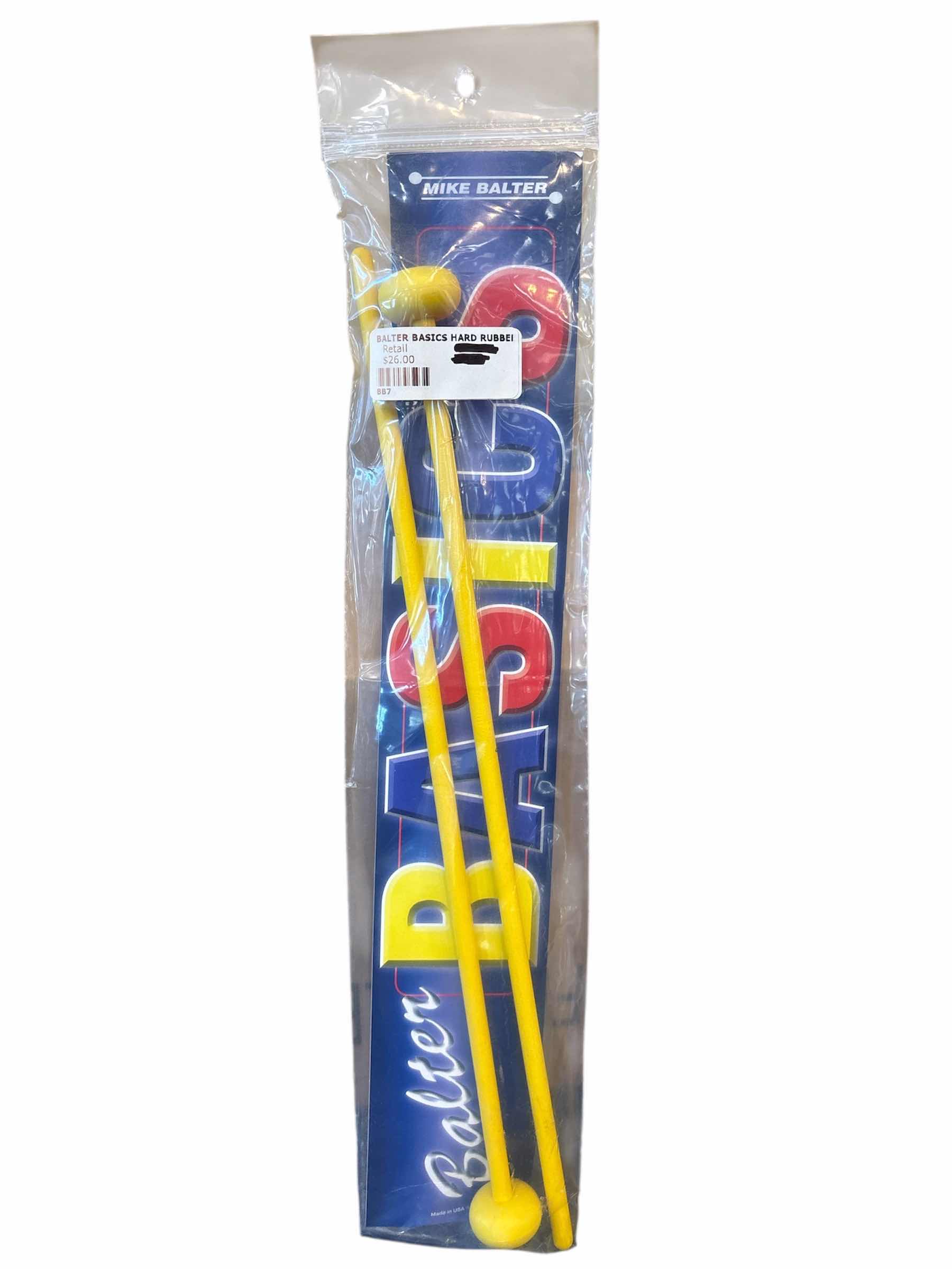 Photo 1 of MIKE BALTER BASICS MALLETS, HARD YELLOW RUBBER W YELLOW BIRCH HANDLES (BB7)