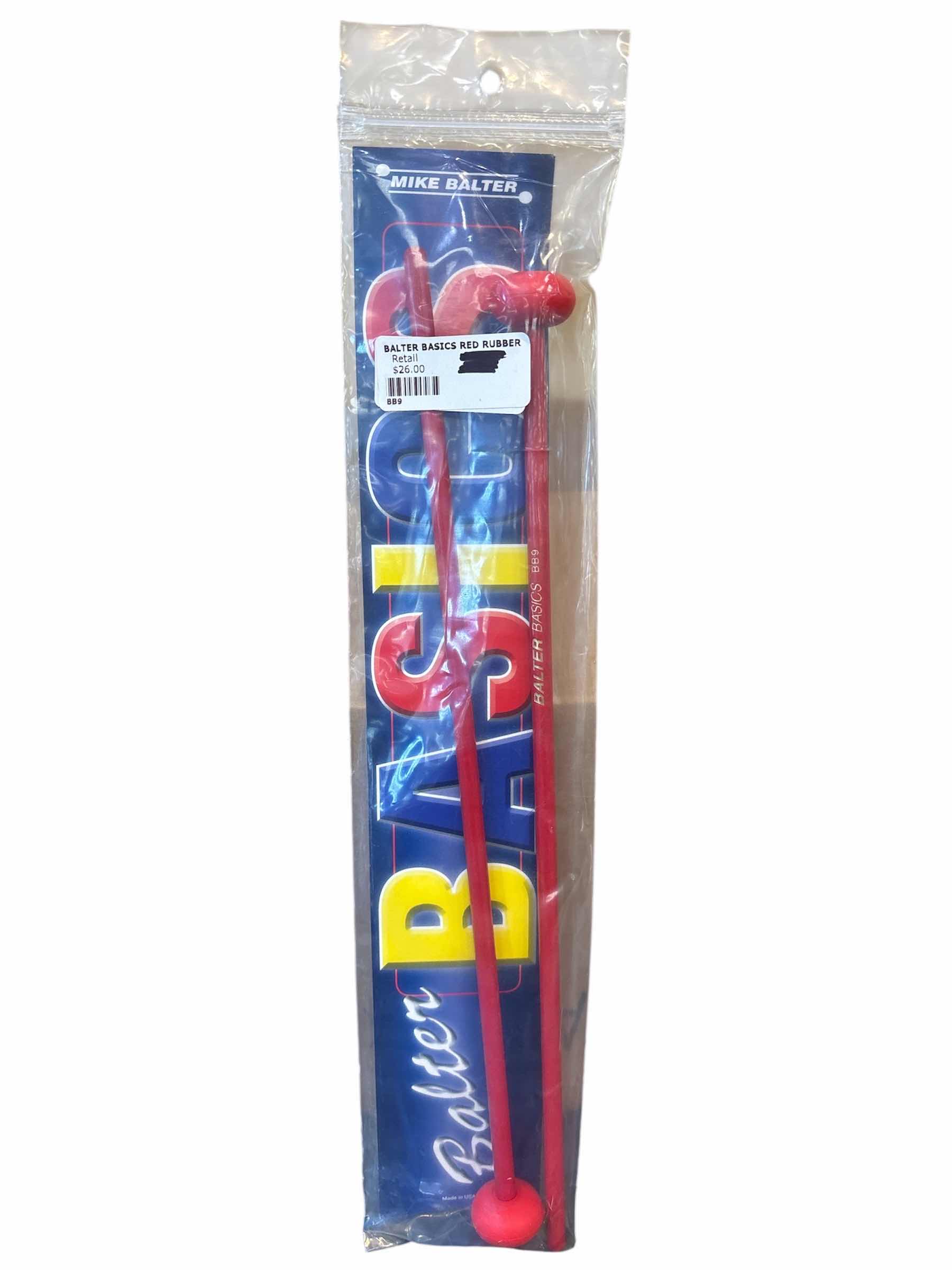 Photo 1 of MIKE BALTER BASICS MALLETS, SOFT RED RUBBER W RED BIRCH HANDLES (BB9)