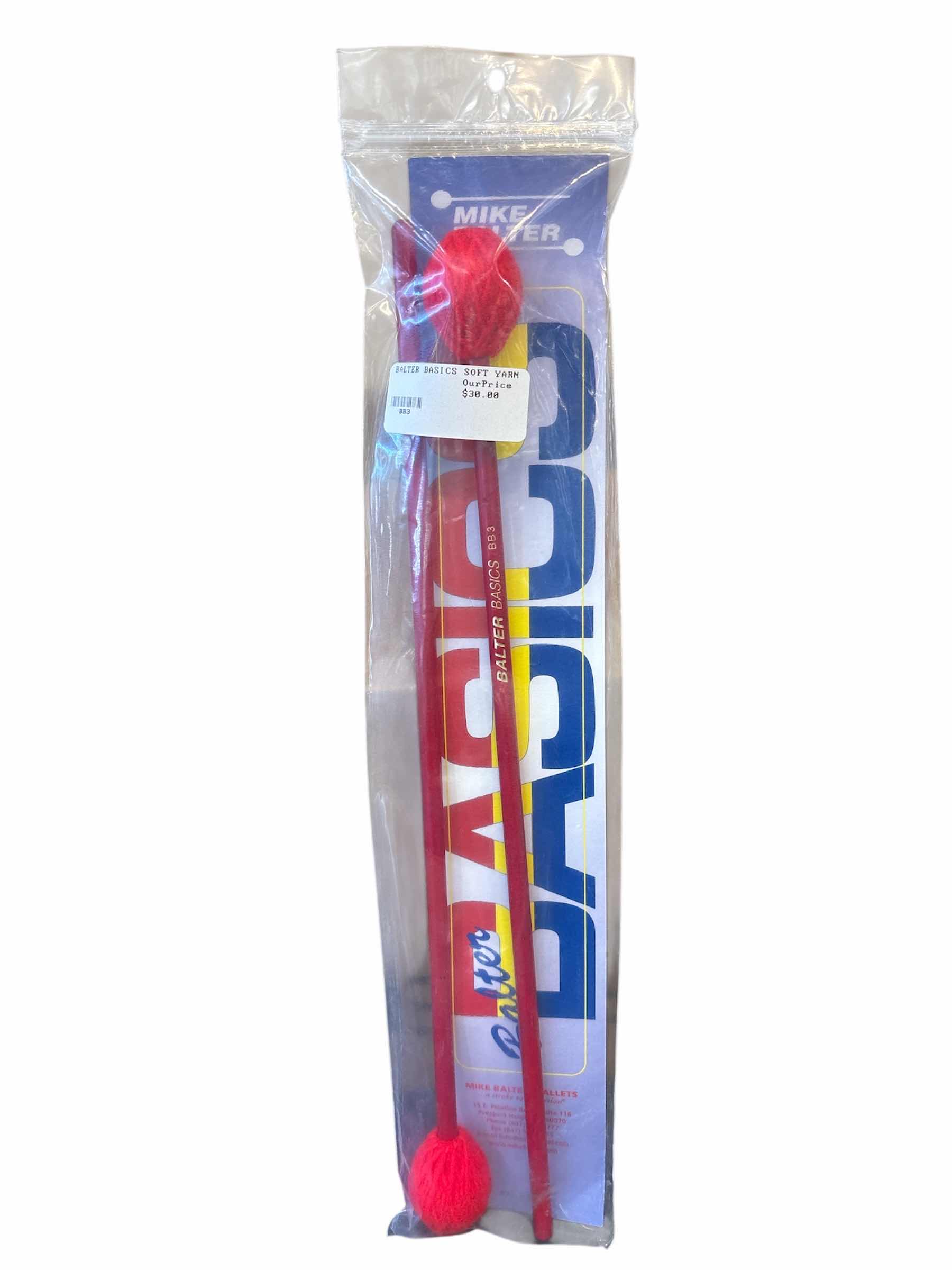 Photo 1 of NEW MIKE BALTER BASICS SOFT YARN MALLETS, RED YARN W RED BIRCH HANDLES (BB3)
