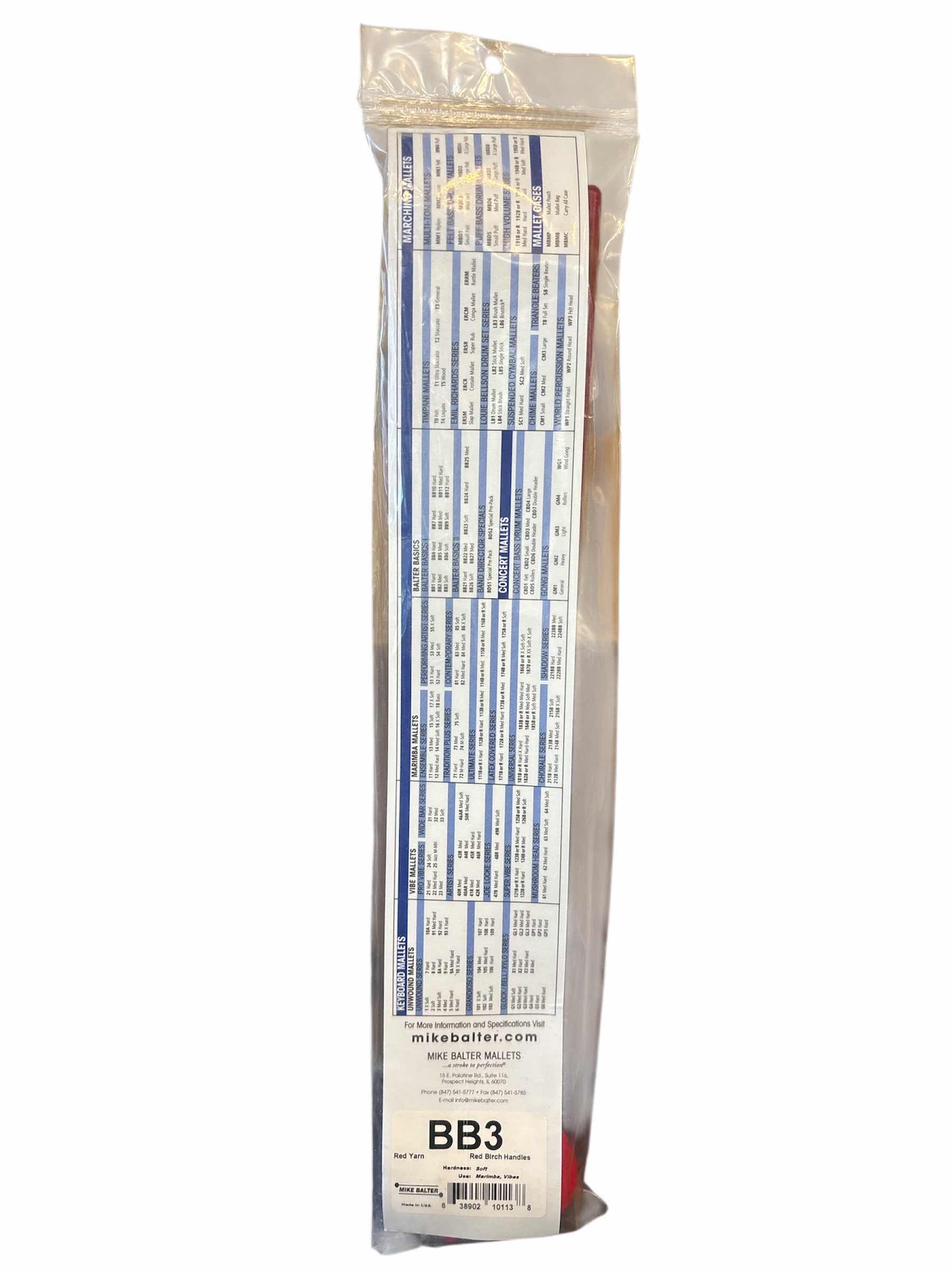 Photo 1 of MIKE BALTER BASICS SOFT YARN MALLETS, RED YARN W RED BIRCH HANDLES (BB3)