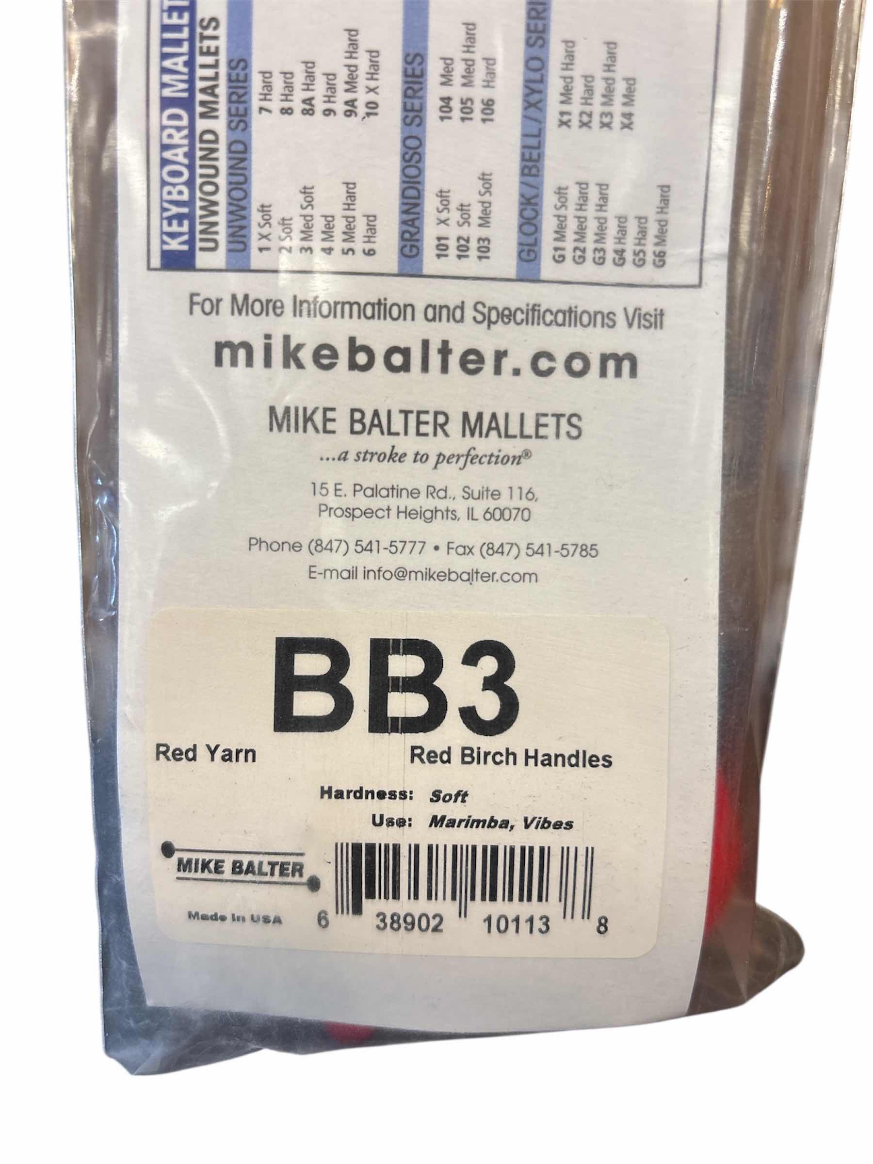 Photo 1 of MIKE BALTER BASICS SOFT YARN MALLETS, RED YARN W RED BIRCH HANDLES (BB3)
