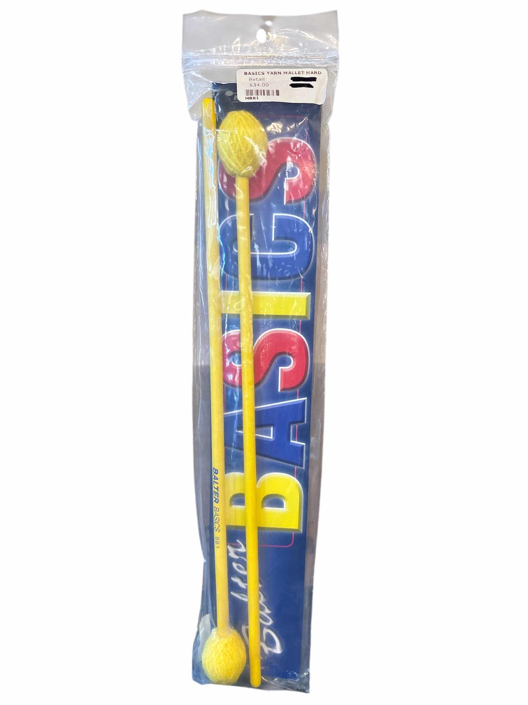 Photo 1 of NEW MIKE BALTER BASICS MALLETS, HARD YELLOW YARN W YELLOW BIRCH HANDLES (BB1)