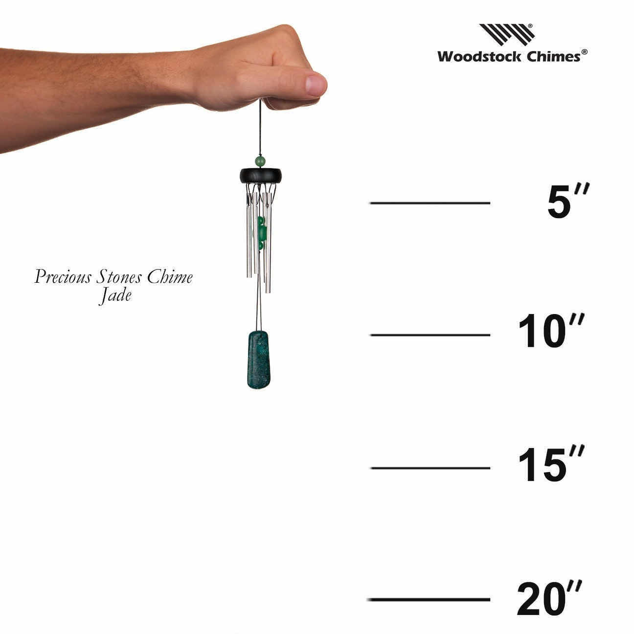 Photo 1 of NEW WOODSTOCK CHIMES PRECIOUS STONES 12” CHIME- JADE