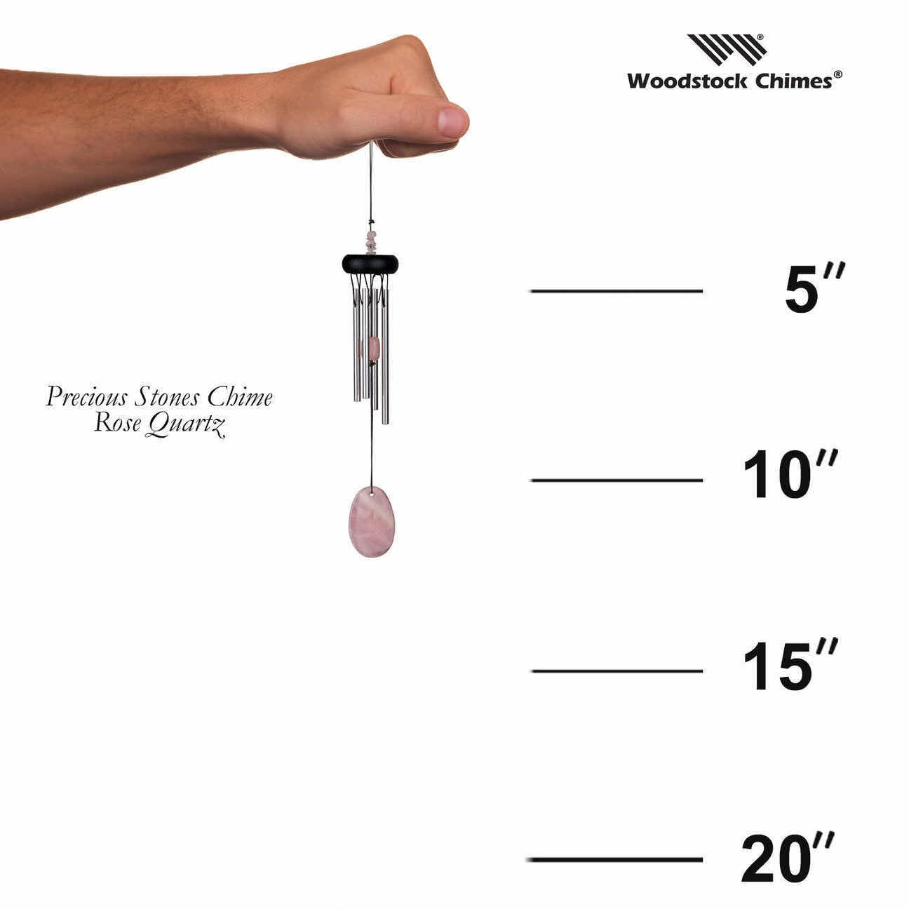 Photo 1 of NEW WOODSTOCK CHIMES PRECIOUS STONES 12” CHIME- ROSE QUARTZ