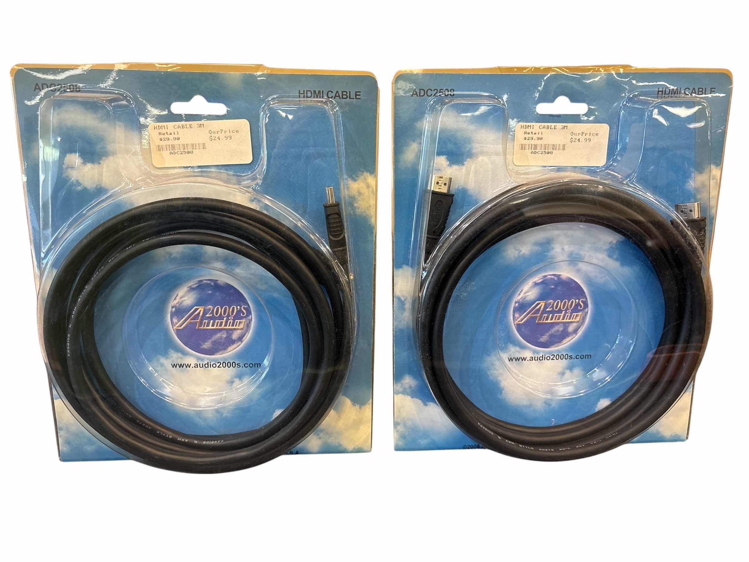 Photo 1 of NEW AUDIO2000’s 2-PACK 3M/10FT PROFESSIONAL HDMI CABLES, 1080p HDTV