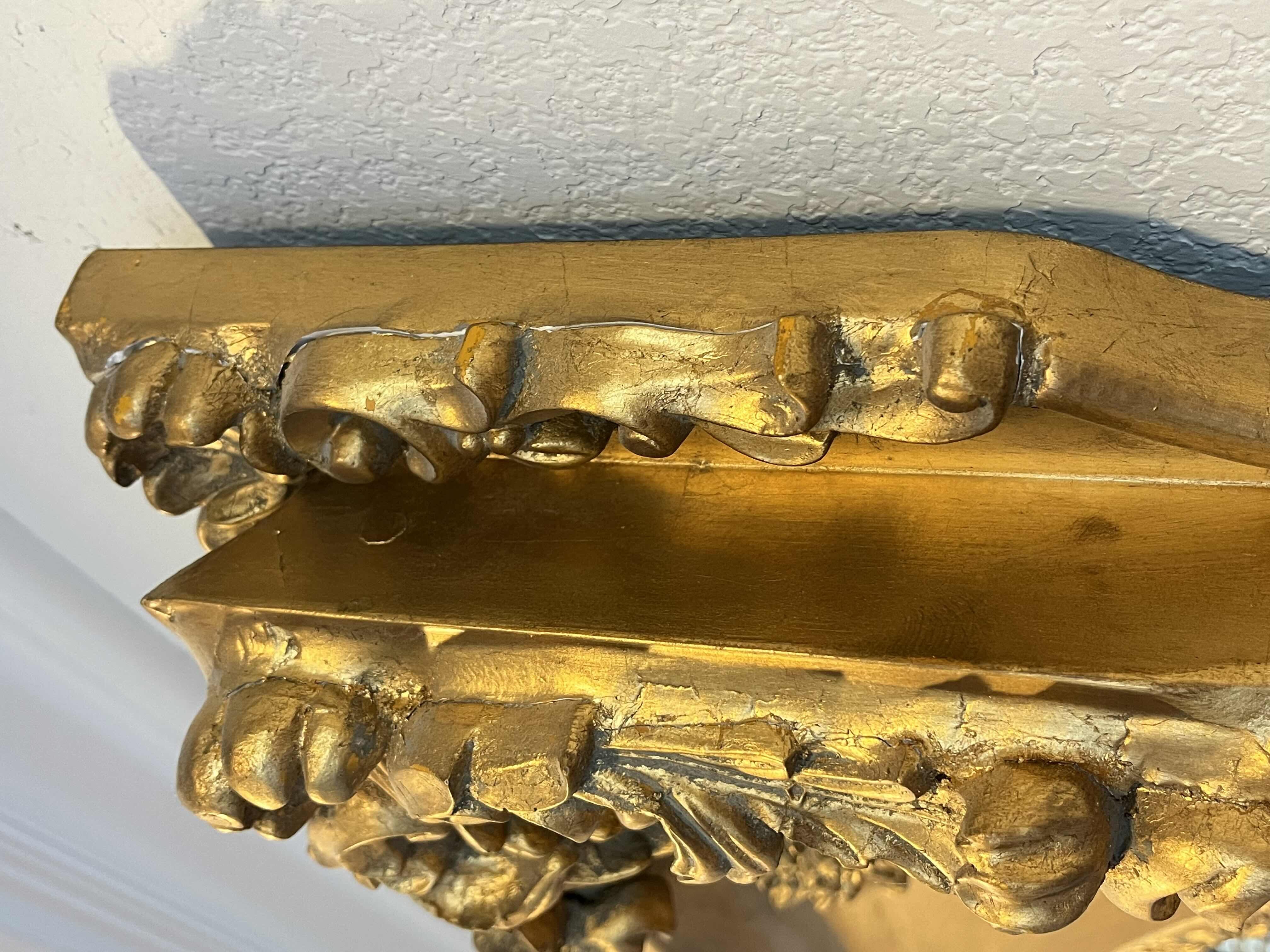 Photo 1 of ANTIQUE BAROQUE STYLE GOLD FINISH WOOD FRAMED MIRROR 79” X 4” H35.5”