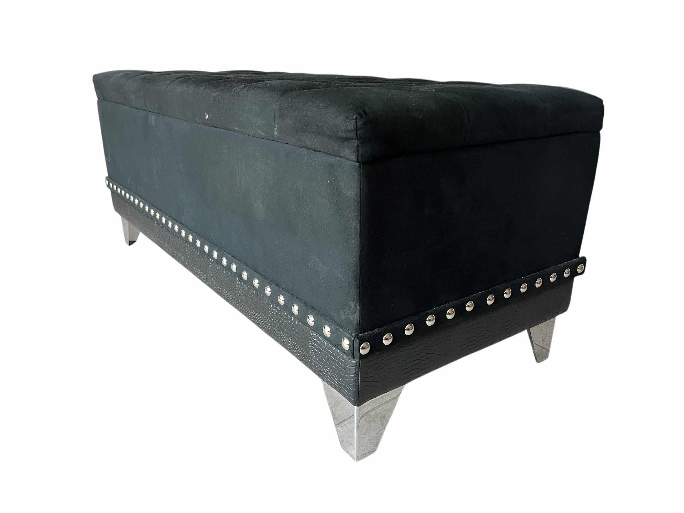 Photo 1 of COASTER BARZINI BLACK UPHOLSTERED STORAGE CHEST 44.5” X 19” H18”