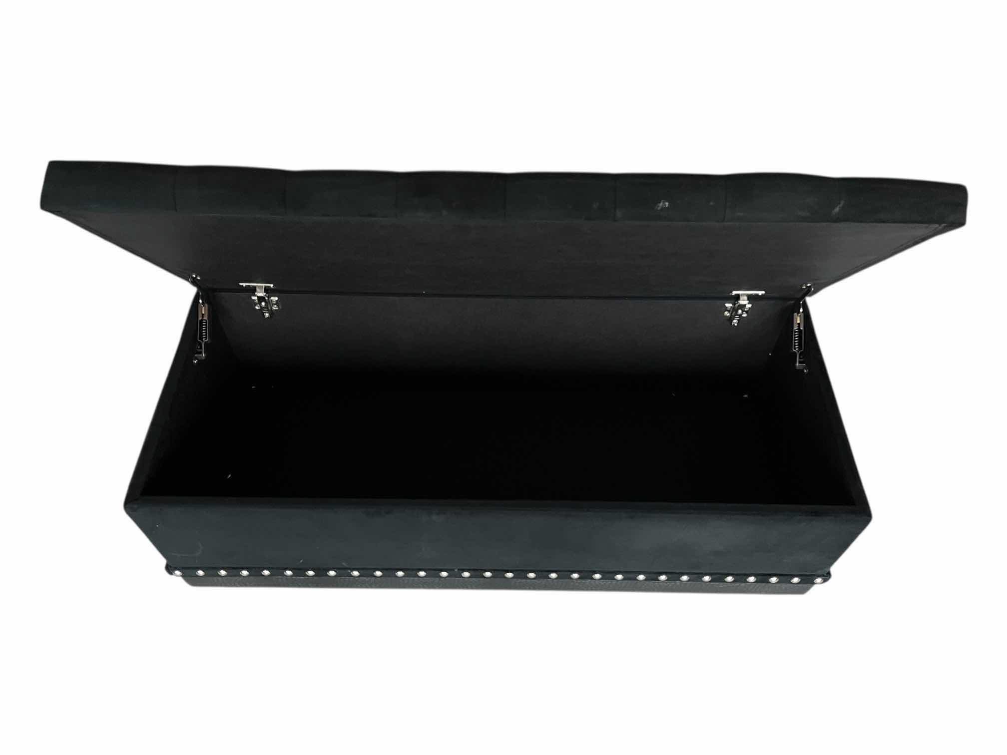 Photo 1 of COASTER BARZINI BLACK UPHOLSTERED STORAGE CHEST 44.5” X 19” H18”