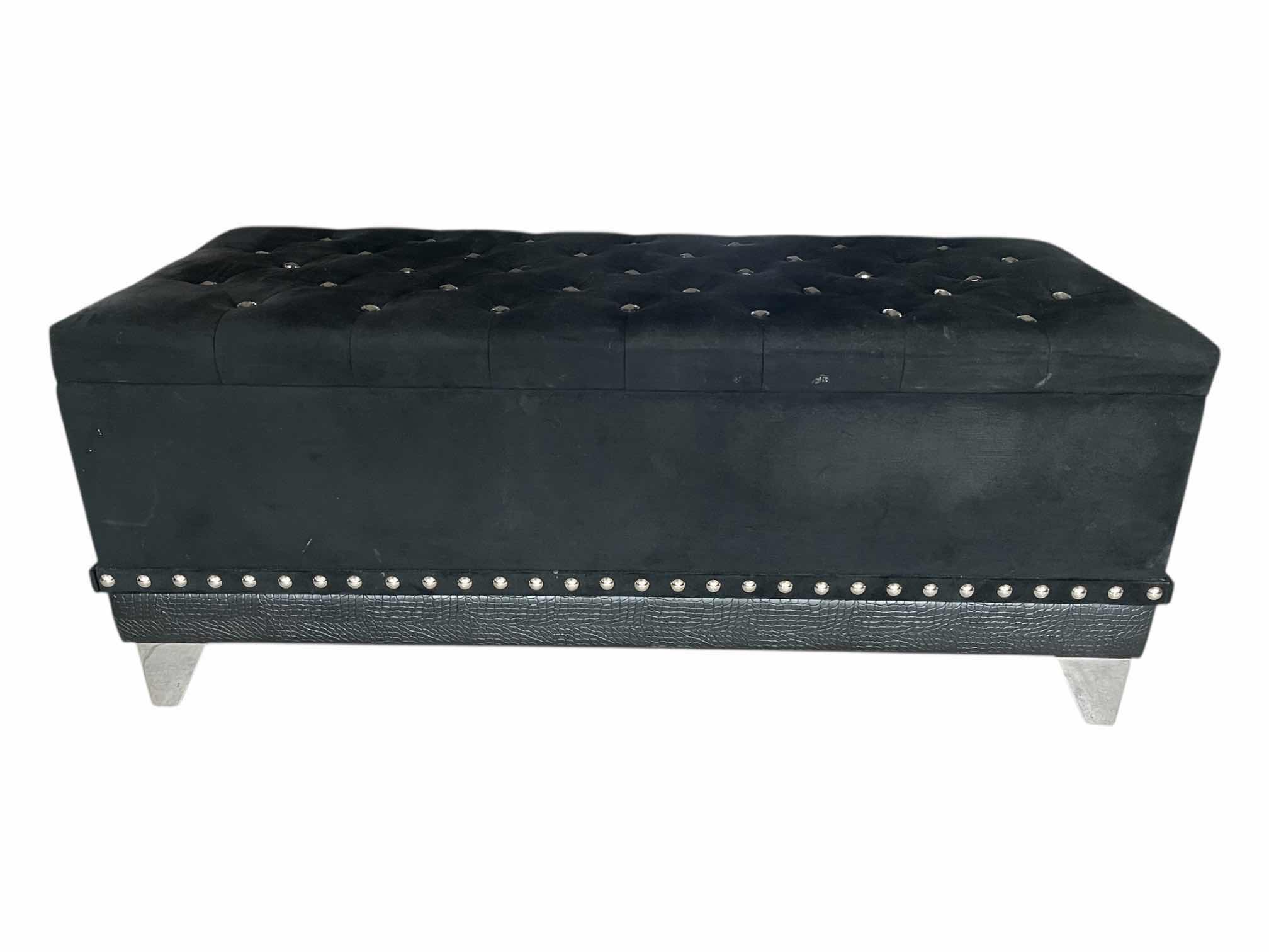 Photo 1 of COASTER BARZINI BLACK UPHOLSTERED STORAGE CHEST 44.5” X 19” H18”