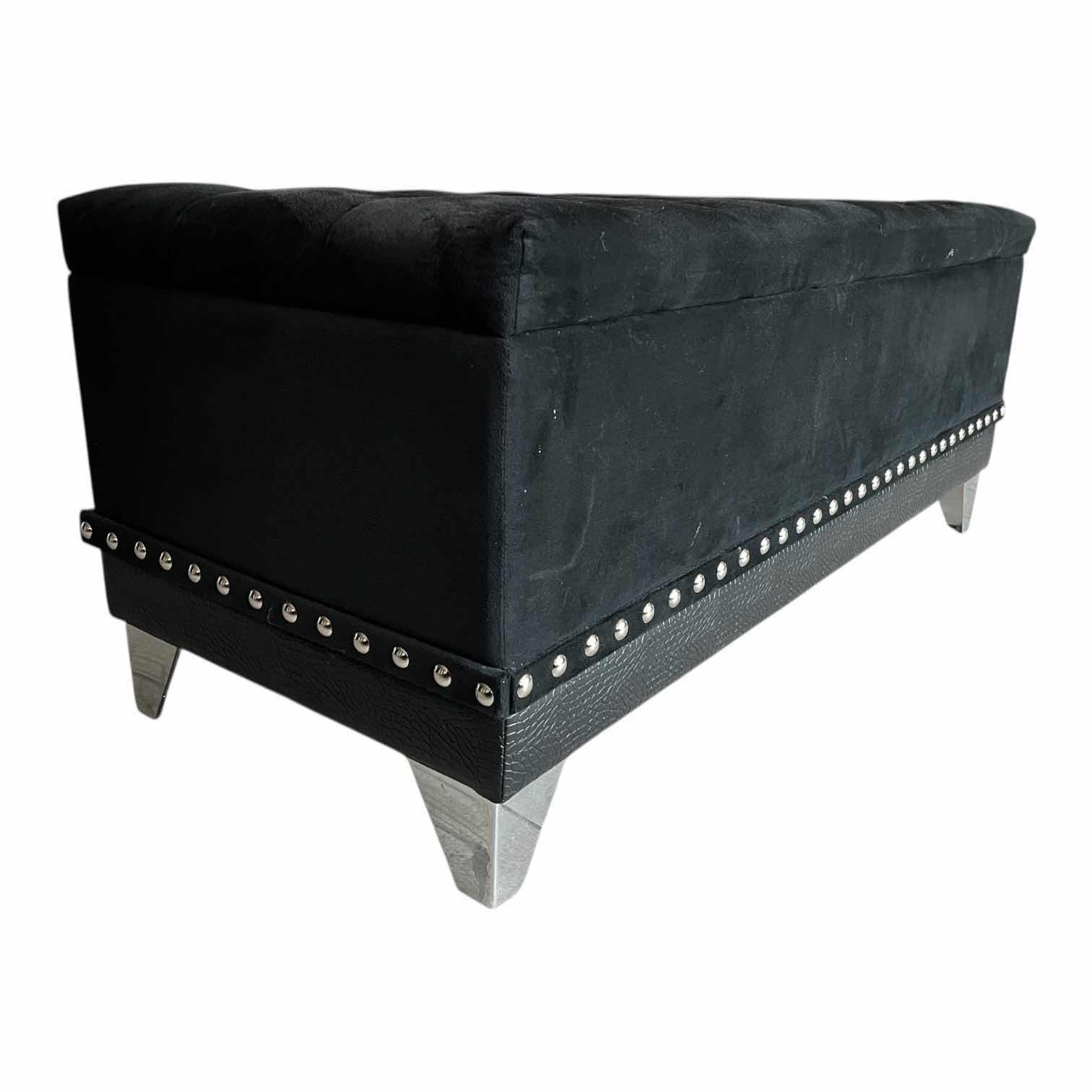 Photo 1 of COASTER BARZINI BLACK UPHOLSTERED STORAGE CHEST 44.5” X 19” H18”