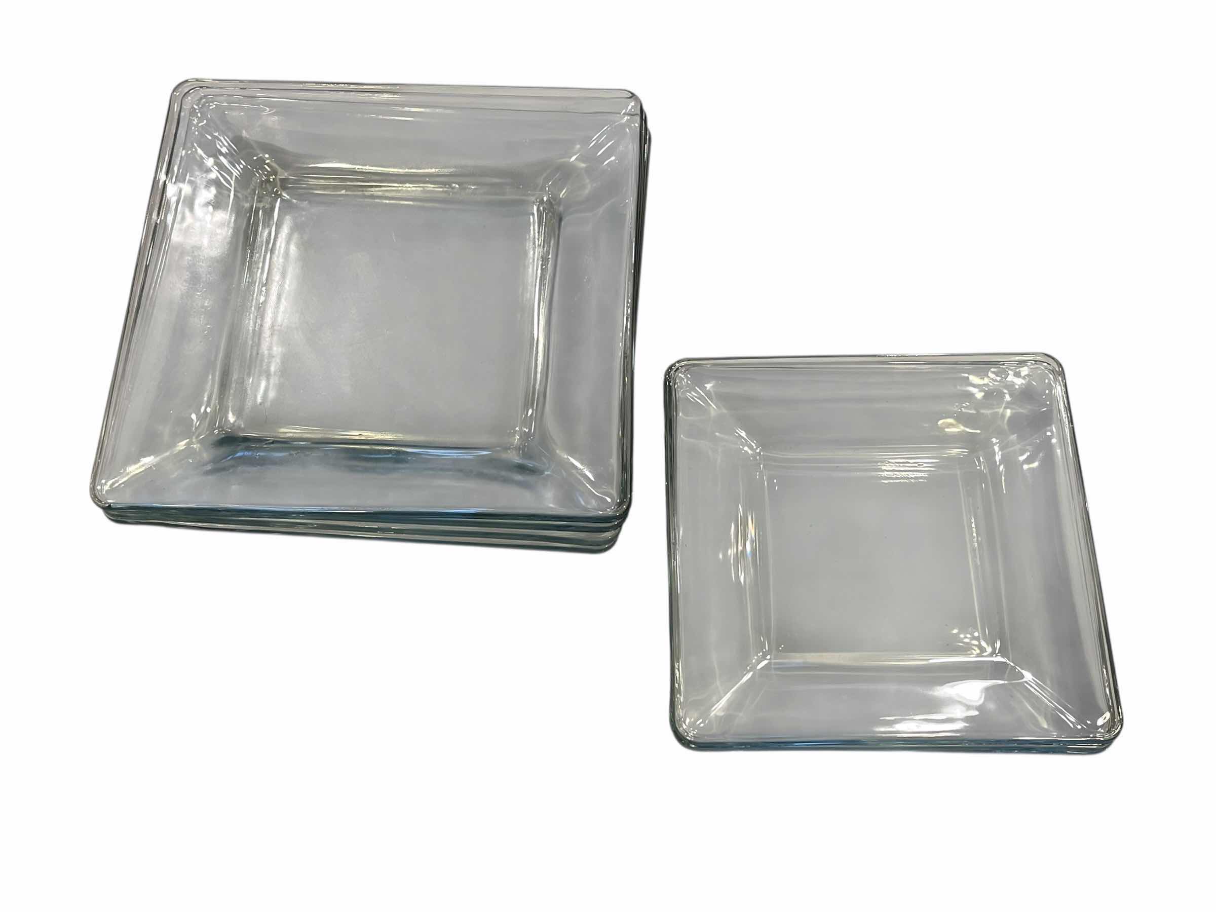 Photo 1 of CLEAR GLASS SQUARE 8PC APPETIZER & DINNER PLATE SET