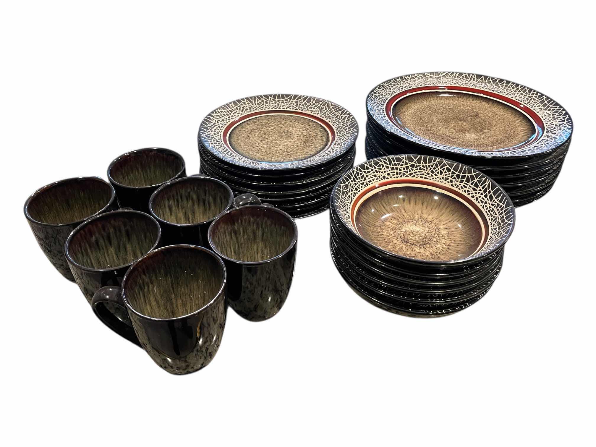 Photo 1 of AMERICAN ATELIER MARKHAM SQUARE 27PC DISH SET-PLATES, BOWLS & MUGS