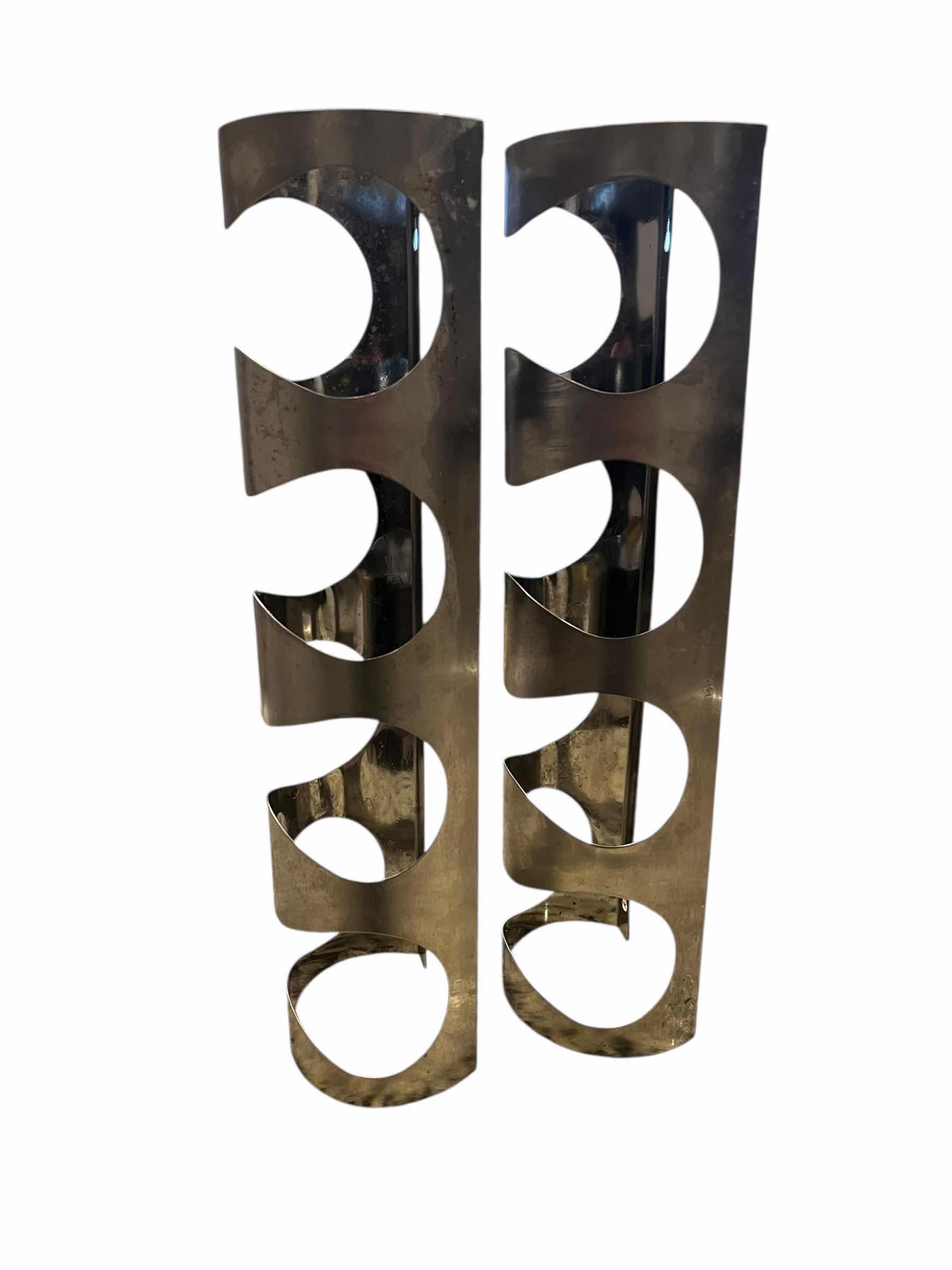 Photo 1 of IKEA STAINLESS STEEL WALL MOUNT WINE RACKS (2) 5” X 3.5” H17.75”