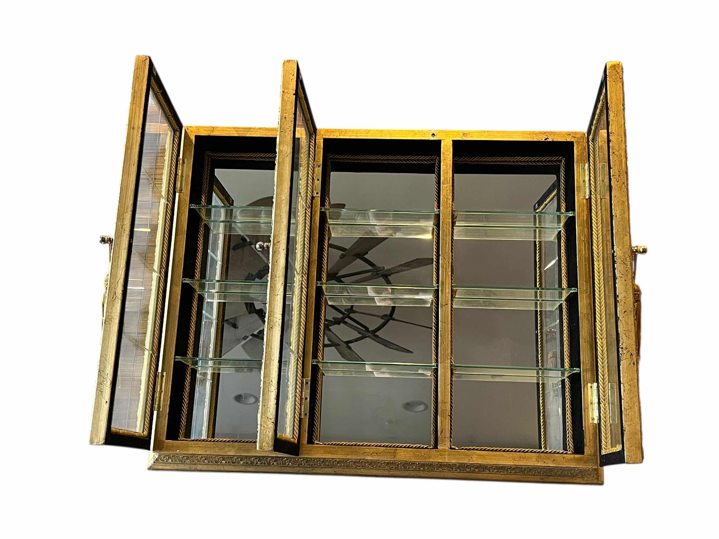 Photo 1 of ANTIQUE GOLD FINISH TRINKET DISPLAY CASE 28” X 4” H23”