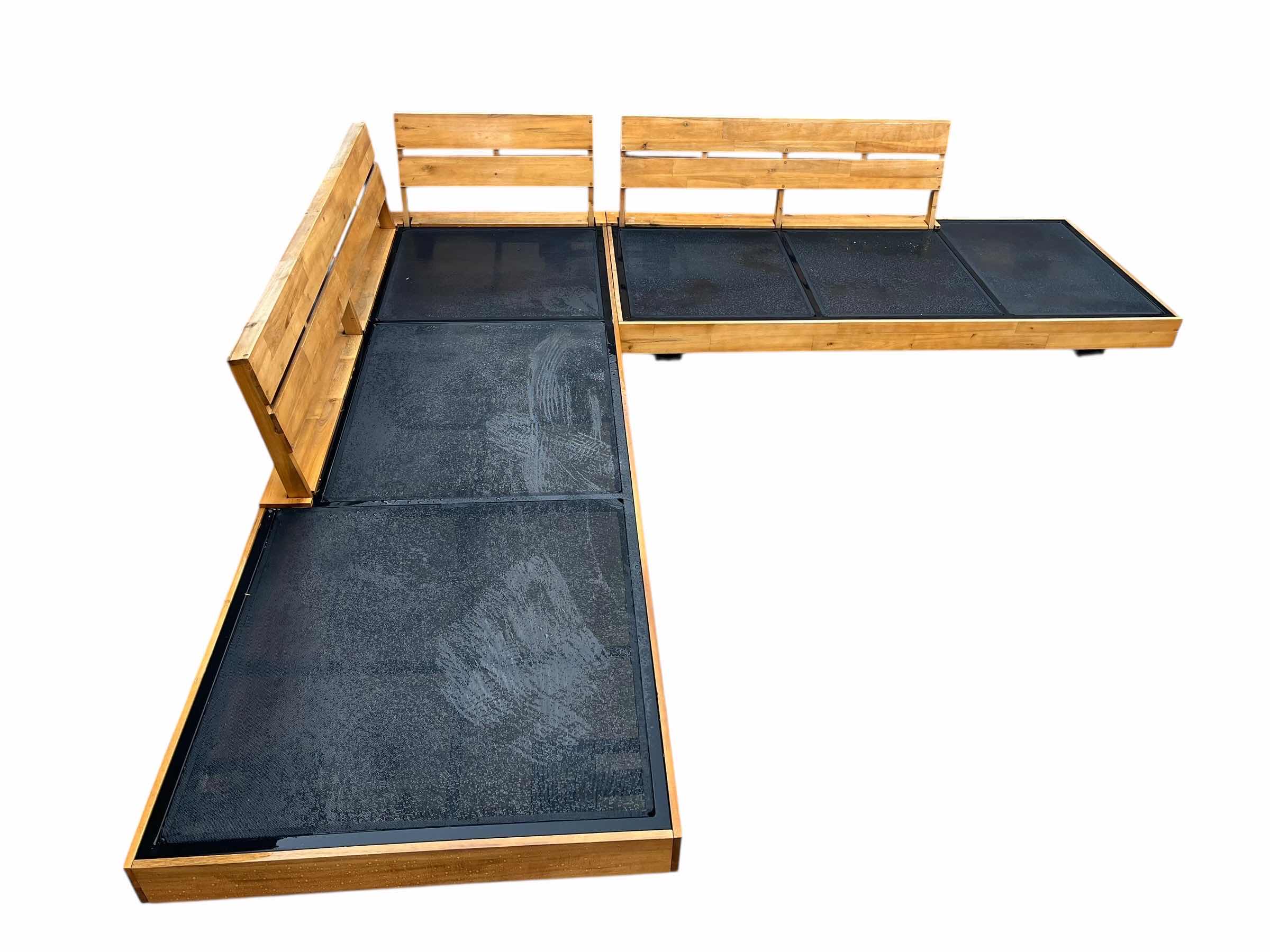 Photo 1 of ARTICLE LUBEK LOW CORNER WOOD PATIO SECTIONAL 98.5” X 100.5” H22” (READ NOTES)