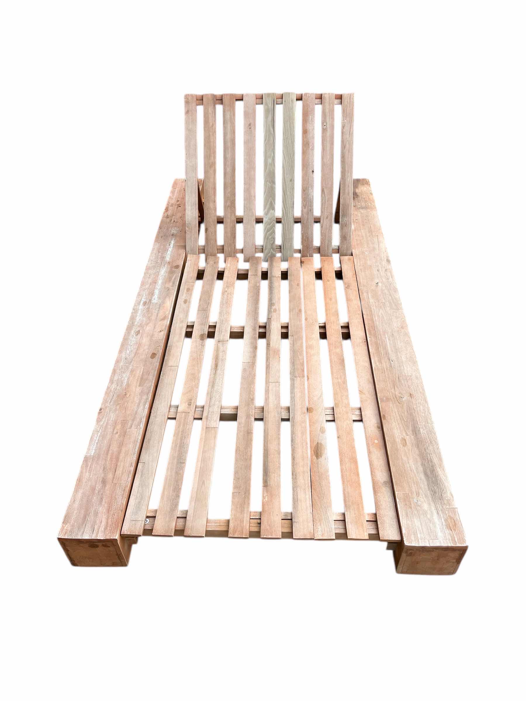 Photo 1 of NATURAL WOOD POOL LOUNGE CHAISE 39” X 76.5” H7”-27”