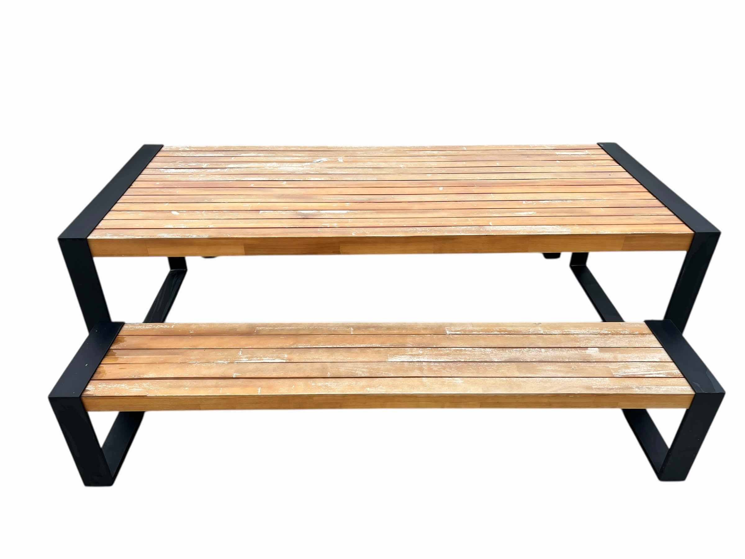 Photo 1 of ARTICLE LUBEK TUSCAN WOOD OUTDOOR PATIO TABLE & BENCH SET (READ NOTES)