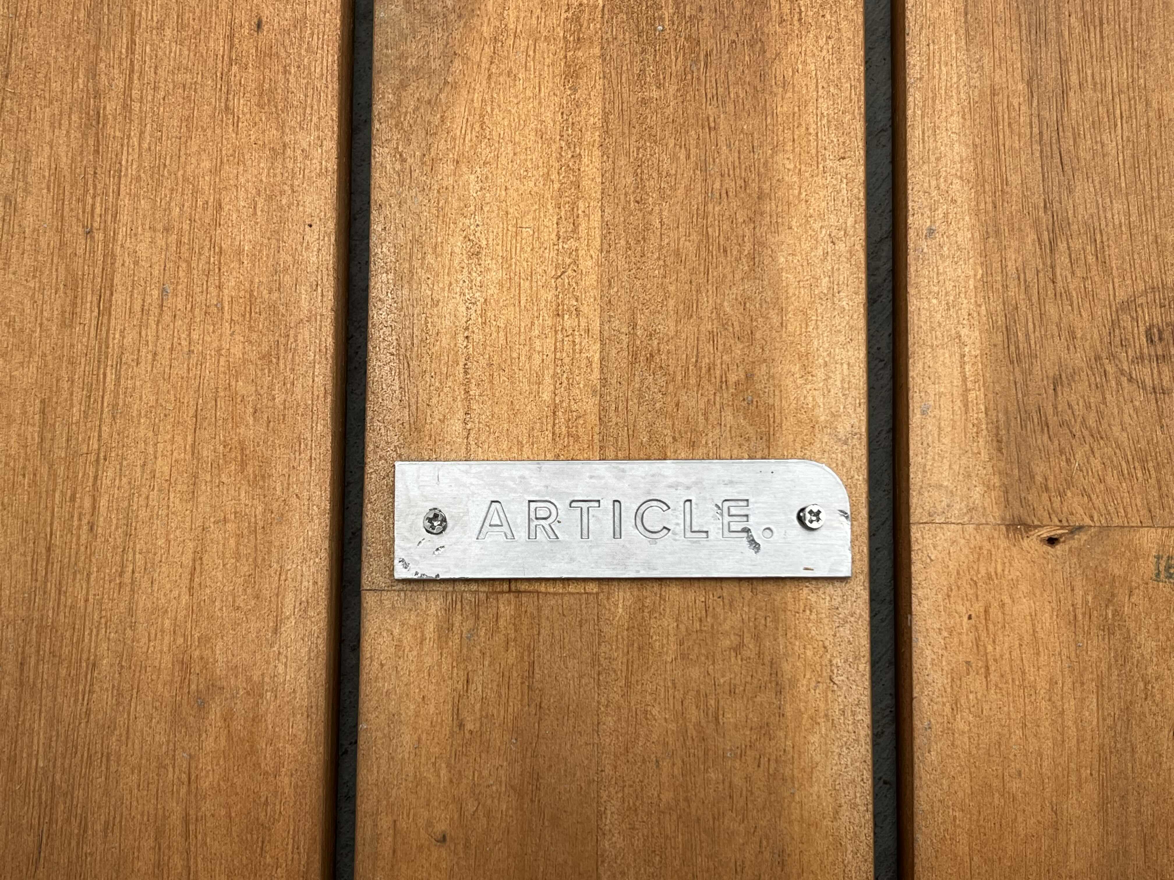 Photo 1 of ARTICLE LUBEK TUSCAN WOOD OUTDOOR PATIO TABLE & BENCH SET (READ NOTES)