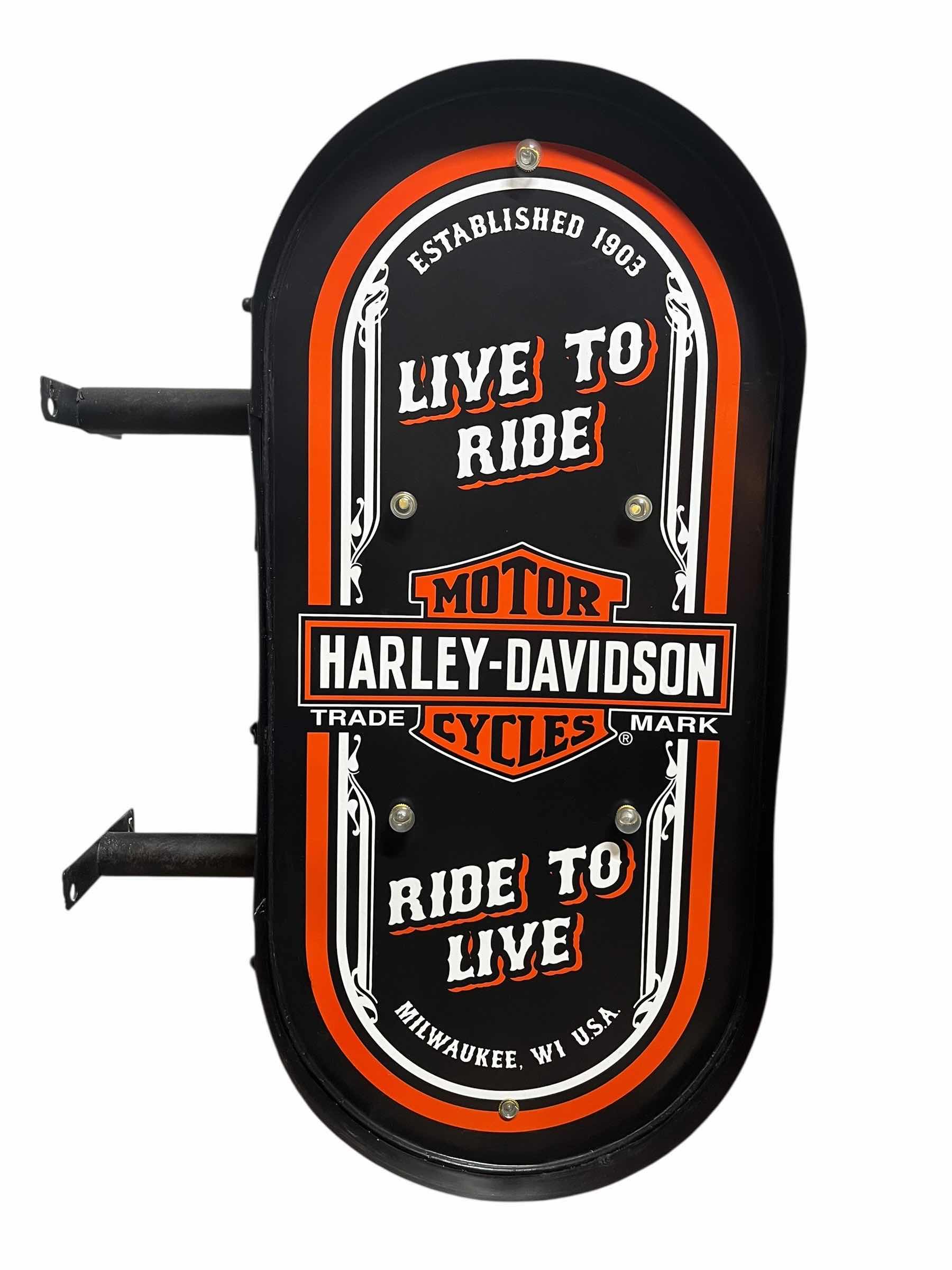 Photo 1 of HARLEY DAVIDSON LIVE TO RIDE RIDE TO LIVE WALL MOUNTED PUB SIGN 16” X 5.5” H24.75”