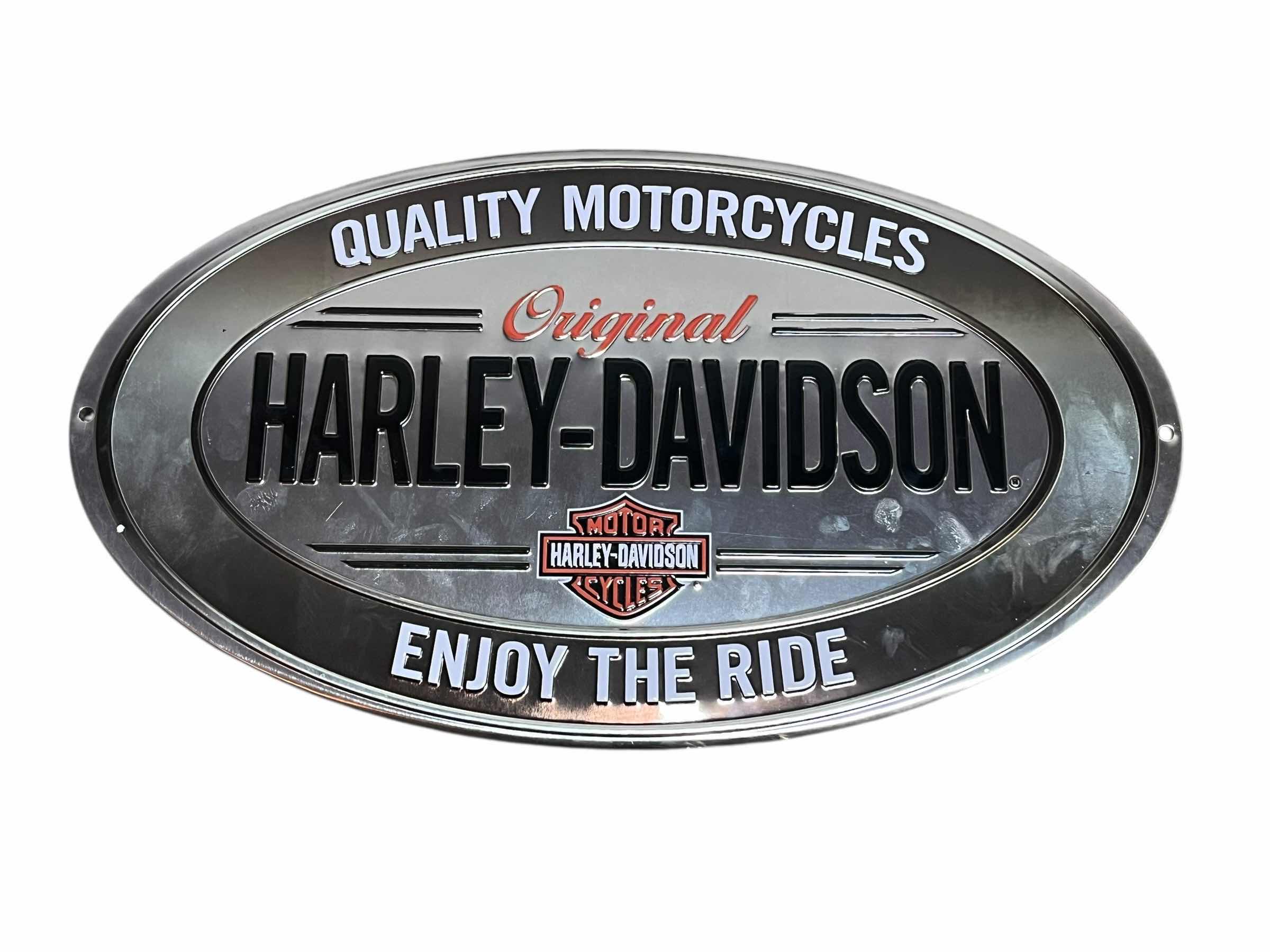 Photo 1 of HARLEY DAVIDSON QUALITY MOTORCYCLES ENJOY THE RIDE TIN SIGN 18” X 10”