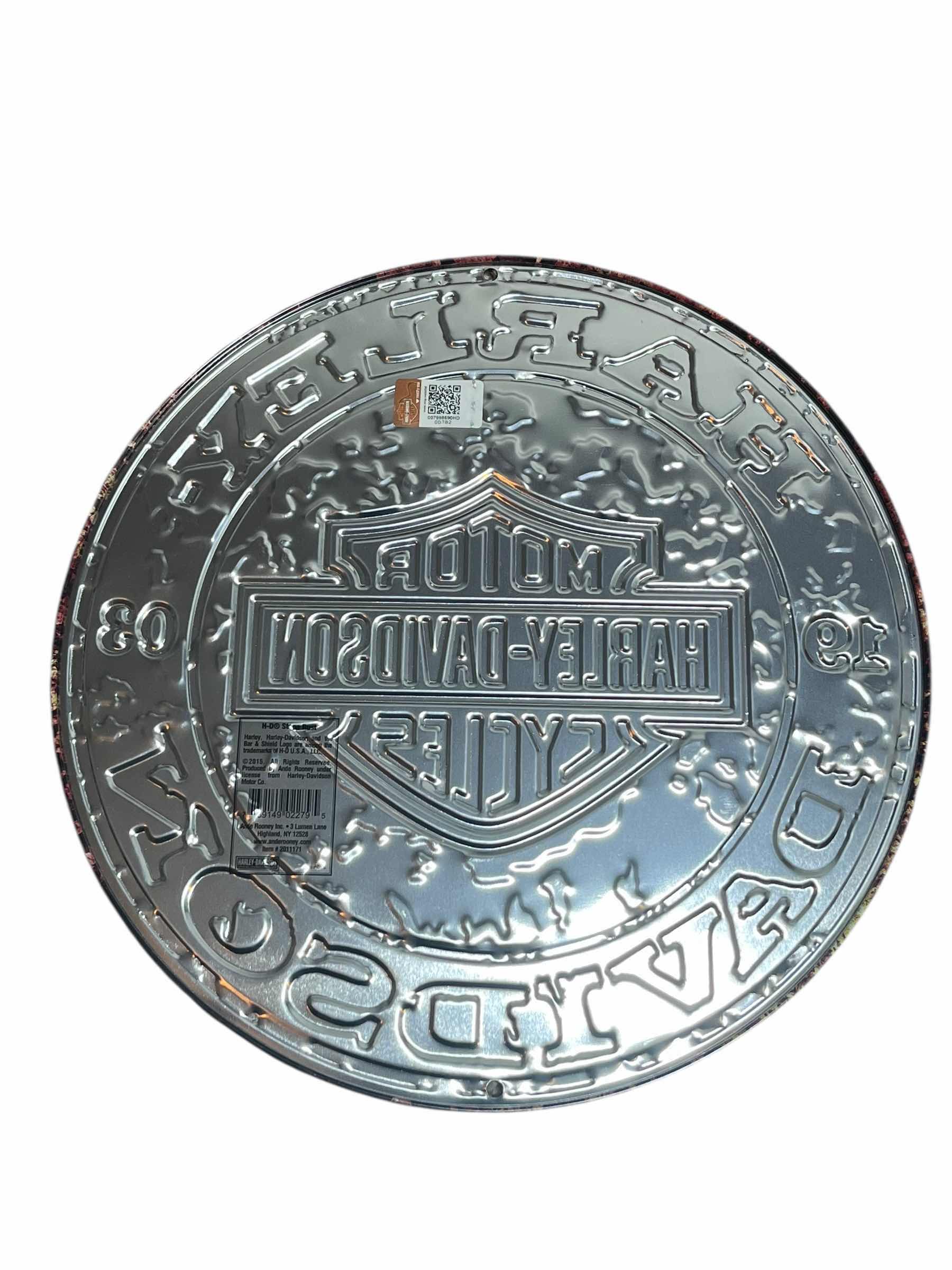 Photo 1 of HARLEY DAVIDSON MOTORCYCLES STONE RUST TIN SIGN 14”