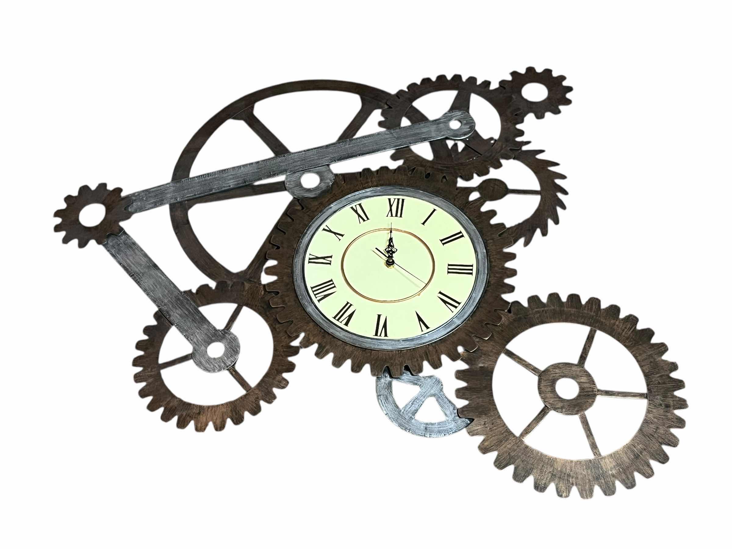 Photo 1 of ZAIHW INDUSTRIAL NOISELESS RUSTY GEAR STYLE WALL CLOCK