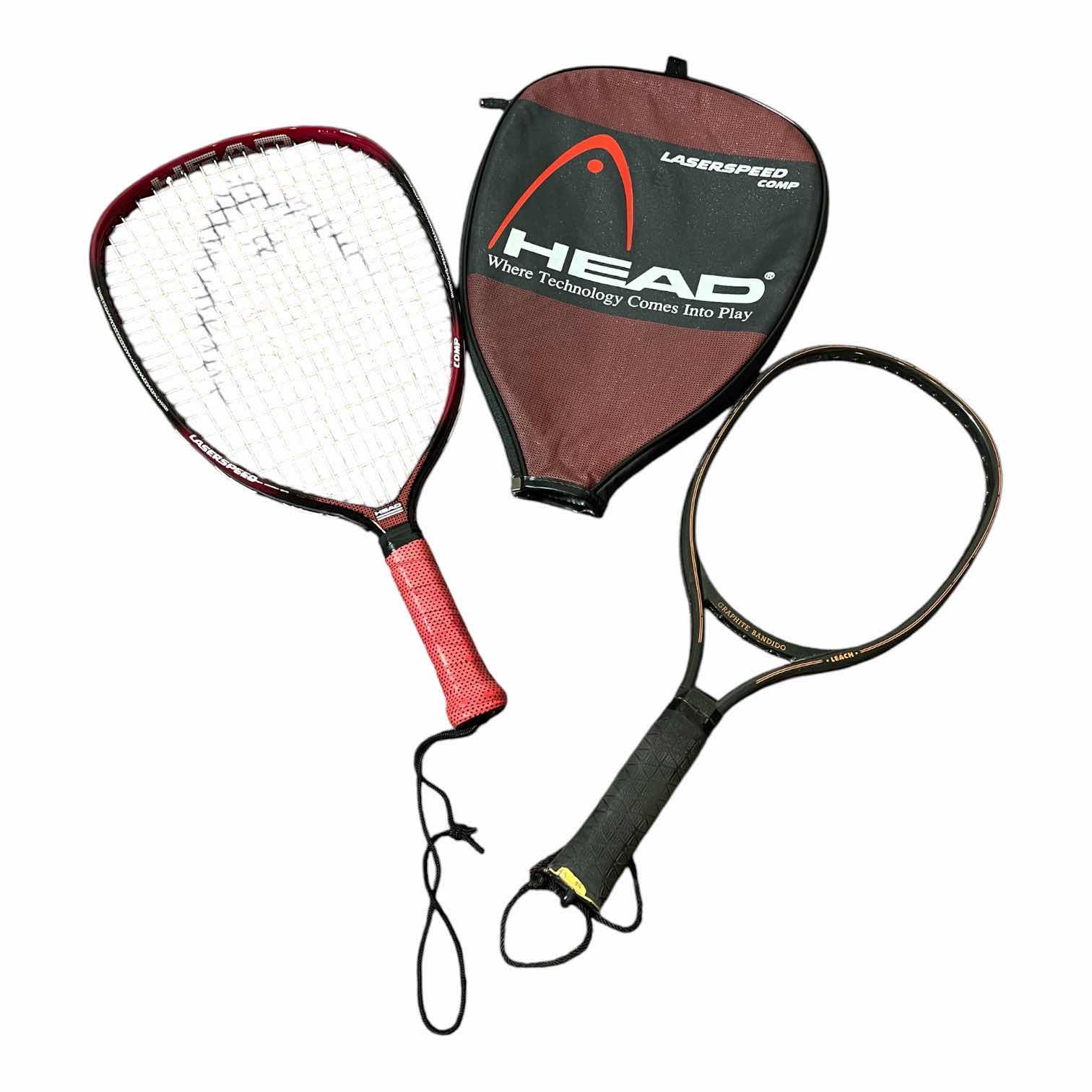 Photo 1 of HEAD LASER SPEED COMP FIBERGLASS TENNIS RACKET & LEACH GRAPHITE BANDITO FIBERGLASS TENNIS RACKET